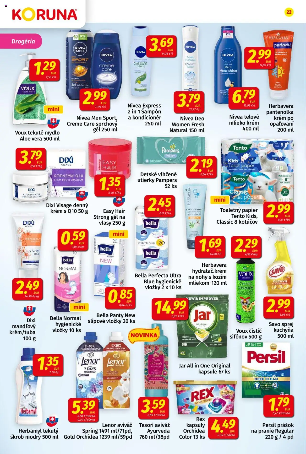 Koruna leták │ platný od 15.08.2025 | Strana: 22 | Produkty: Kuchyňa, Persil, Pampers