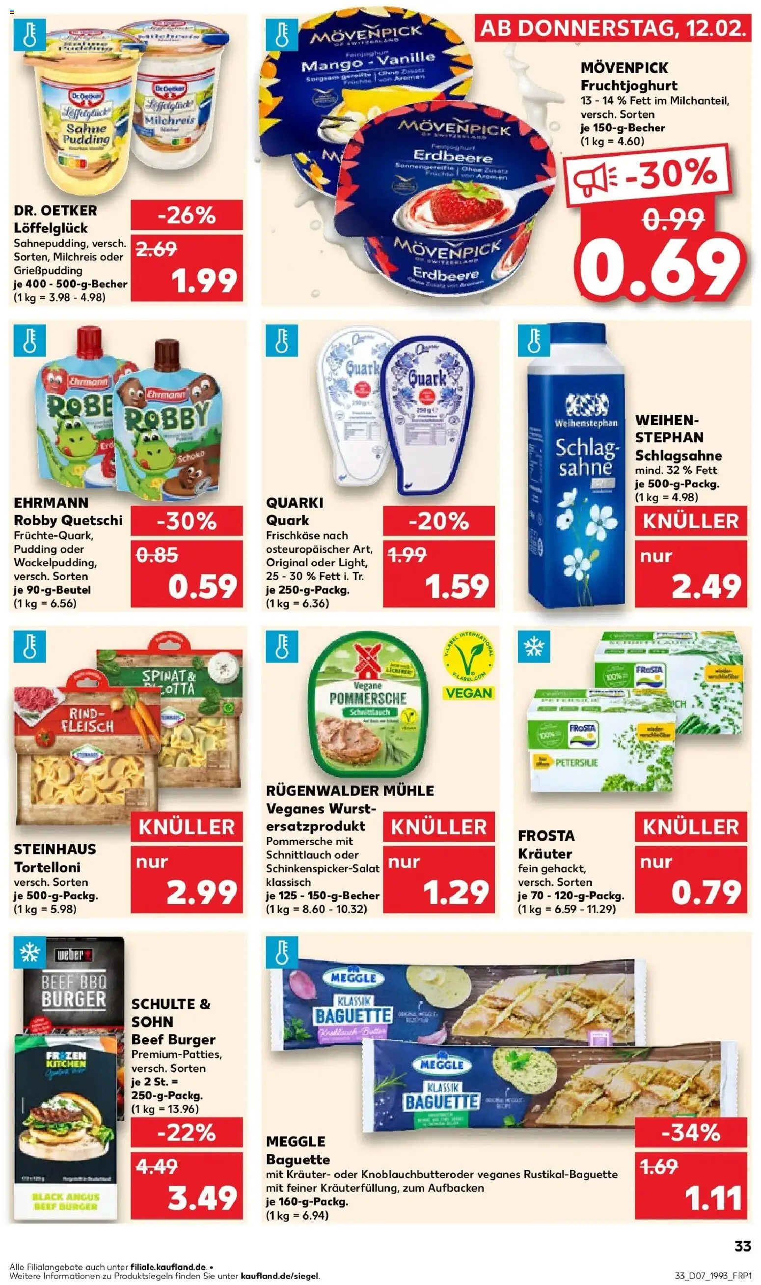 Kaufland prospekt Marktredwitz	 – gültig ab 16.02.2026 | Seite: 33 | Produkte: Mühle, Schlagsahne, Pudding, Wurst