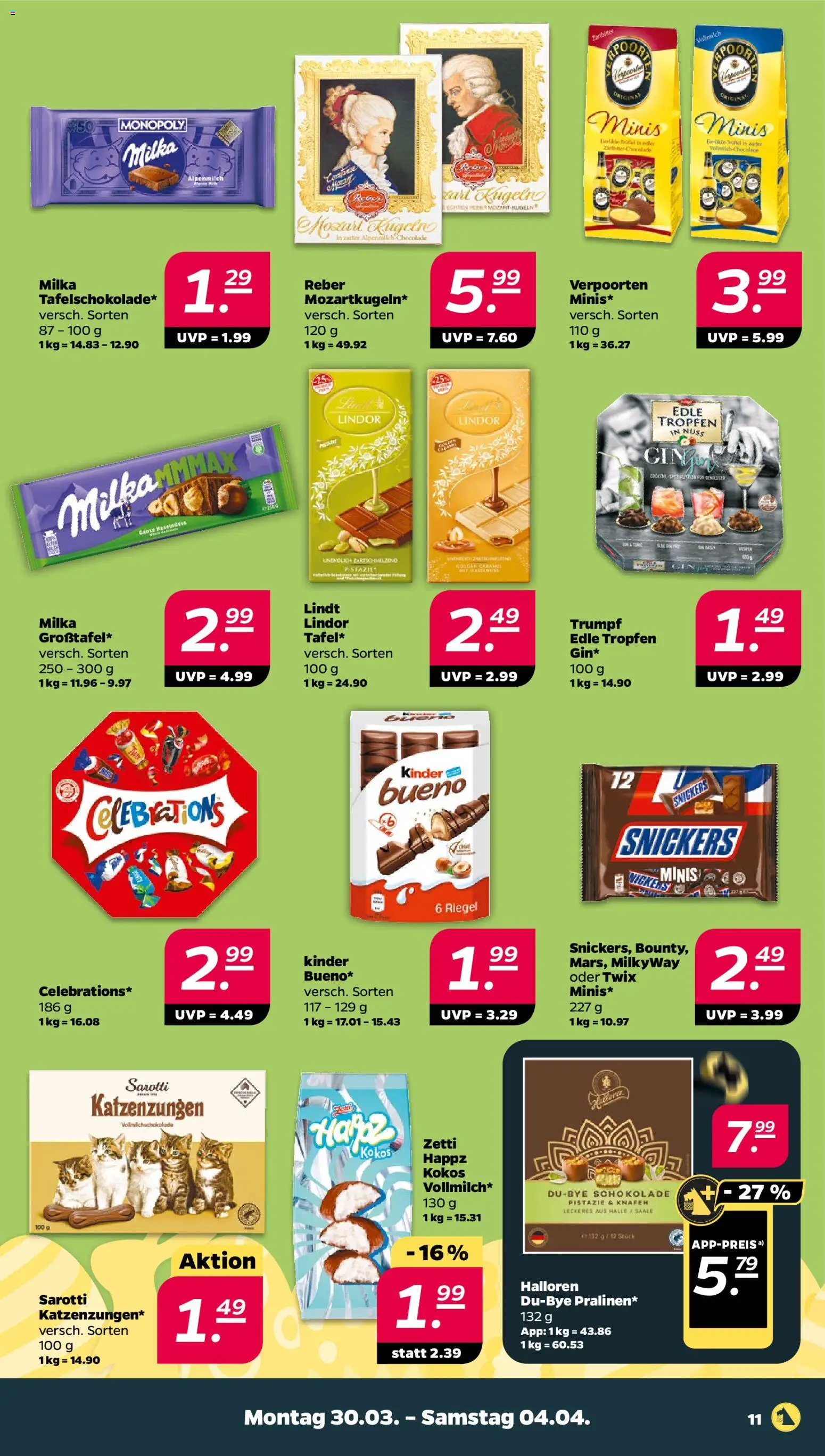 Netto Prospekt 	 – gültig ab 30.03.2026 | Seite: 11 | Produkte: Pistazien, Celebrations, Twix, Lindt
