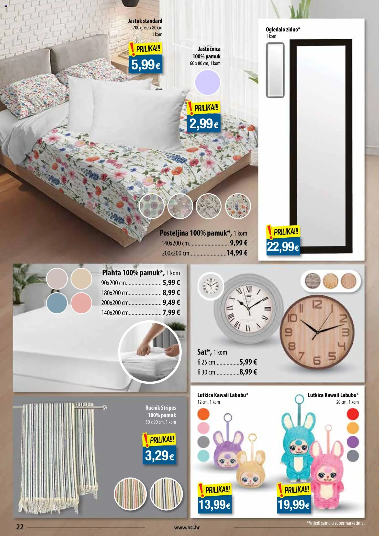 NTL katalog | vrijedi od 29.10.2025 | Stranica: 22 | Proizvodi: Jastuk, Jastučnica, Plahta, Posteljina