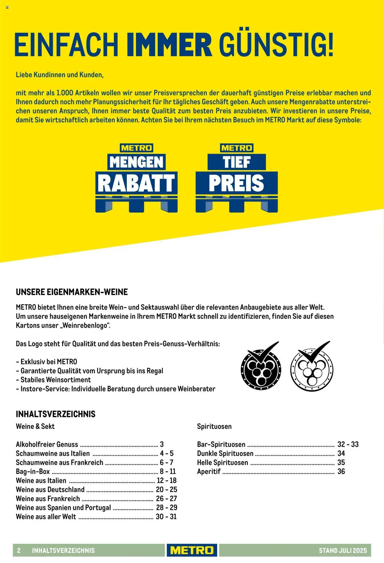 Metro - Hauswein Katalog - gültig ab dem 01.07.2025 | Seite: 2 | Produkte: Regal, Sekt, Wein