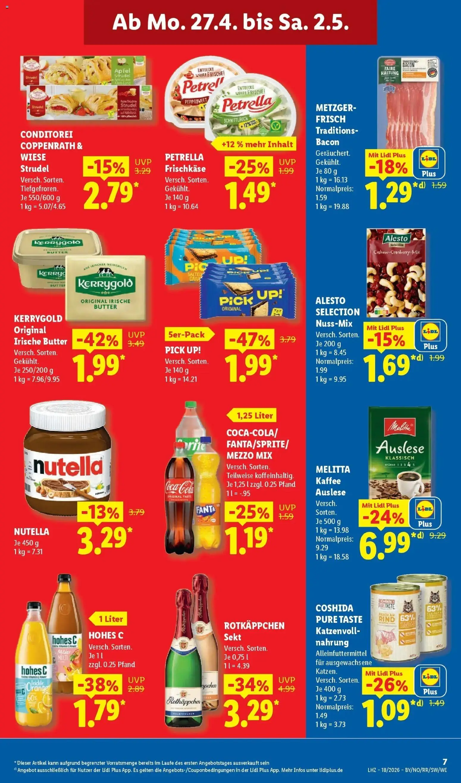 Lidl Německo leták od 27.04.2026 | Strana: 15 | Produkty: Coca cola, Sekt, Cola, Nutella