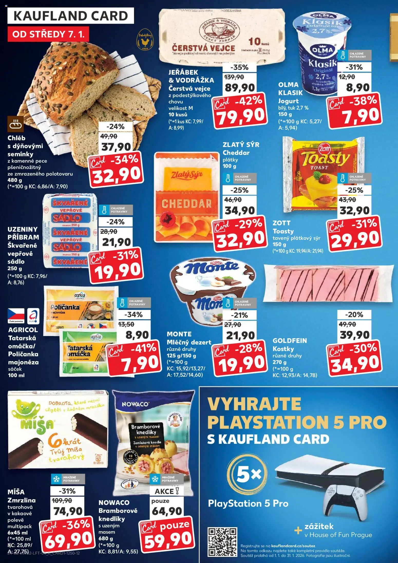 Kaufland leták od 07.01.2026 | Strana: 4 | Produkty: Sýr, Chléb, Zmrzlina, Potraviny