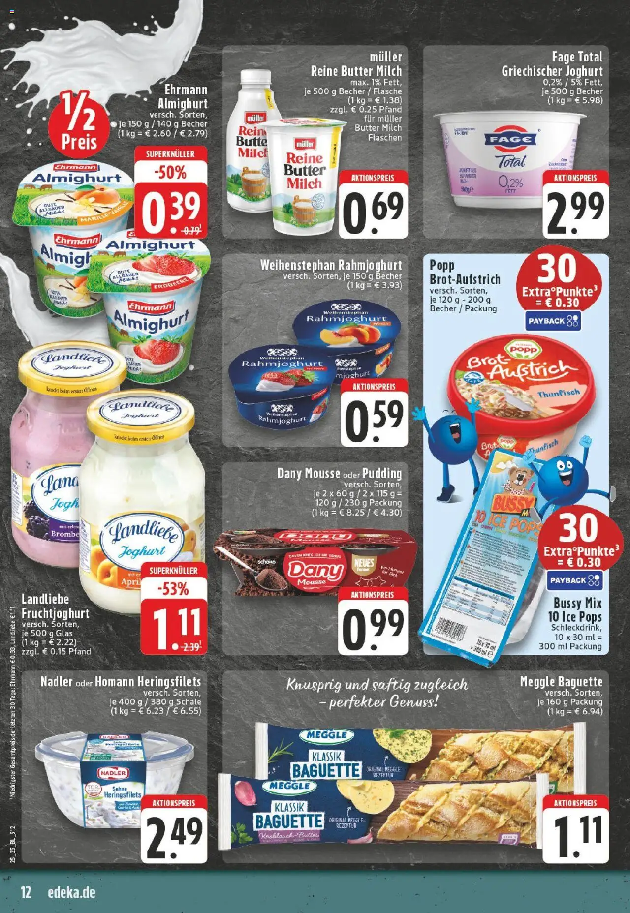 Edeka prospekt Ostbevern	 - gültig ab dem 15.06.2025 | Seite: 12 | Produkte: Milch, Butter, Joghurt, Pudding