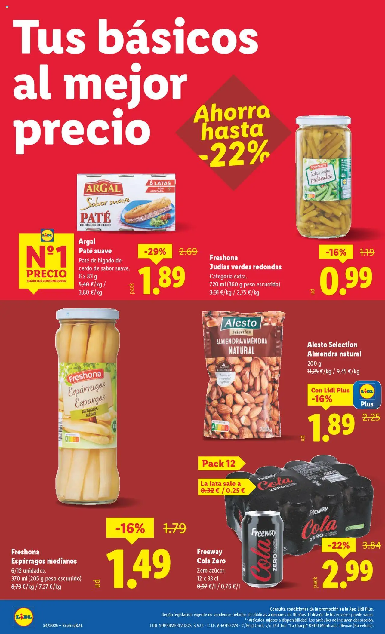 Lidl catálogo BCN │ válido desde el 18.08.2025 | Página: 4 | Productos: Cerdo, Paté, Νερό καρύδας, Peso