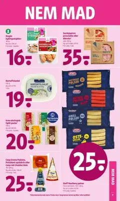 Coop 365 tilbudsavis – gyldig fra 18.09.2025 | Side: 9 | Produkter: Cheddar, Skinke, Kartoffelsalat, Mozzarella
