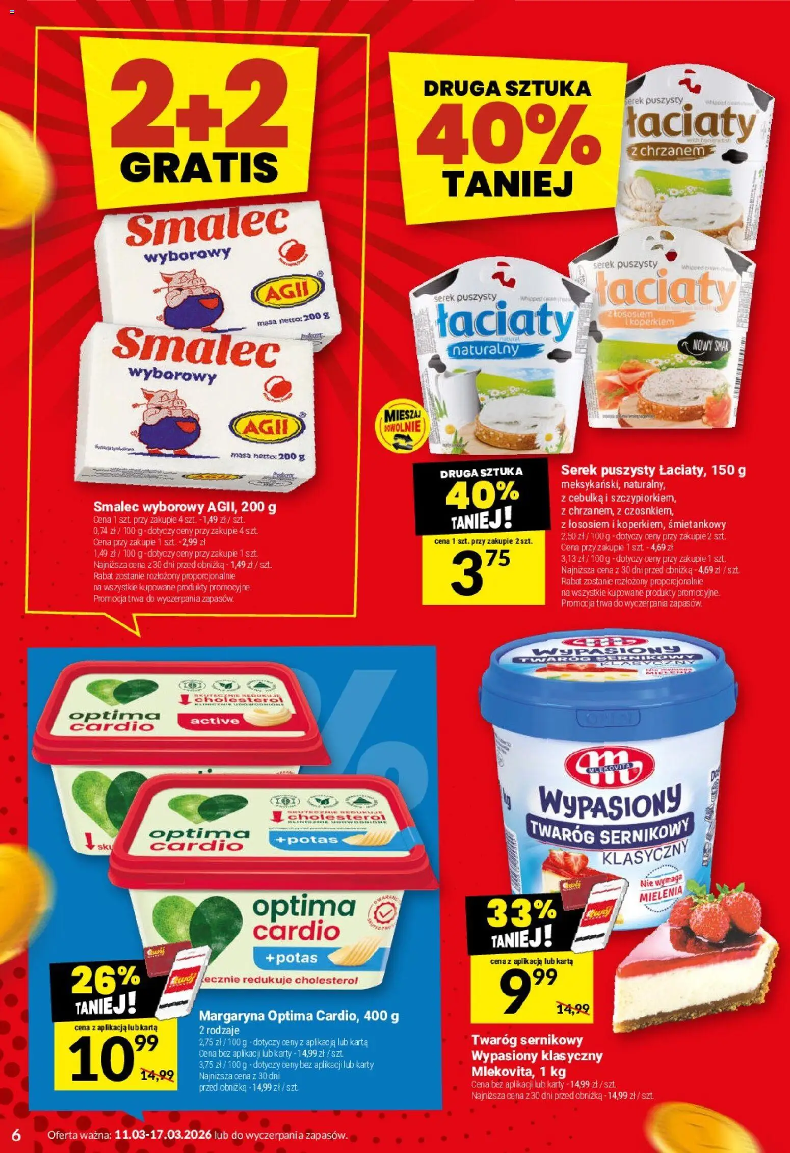 Twój Market gazetka od 11.03.2026 | Strona: 6 | Produkty: Karta, Serek, Smalec wyborowy, Margaryna