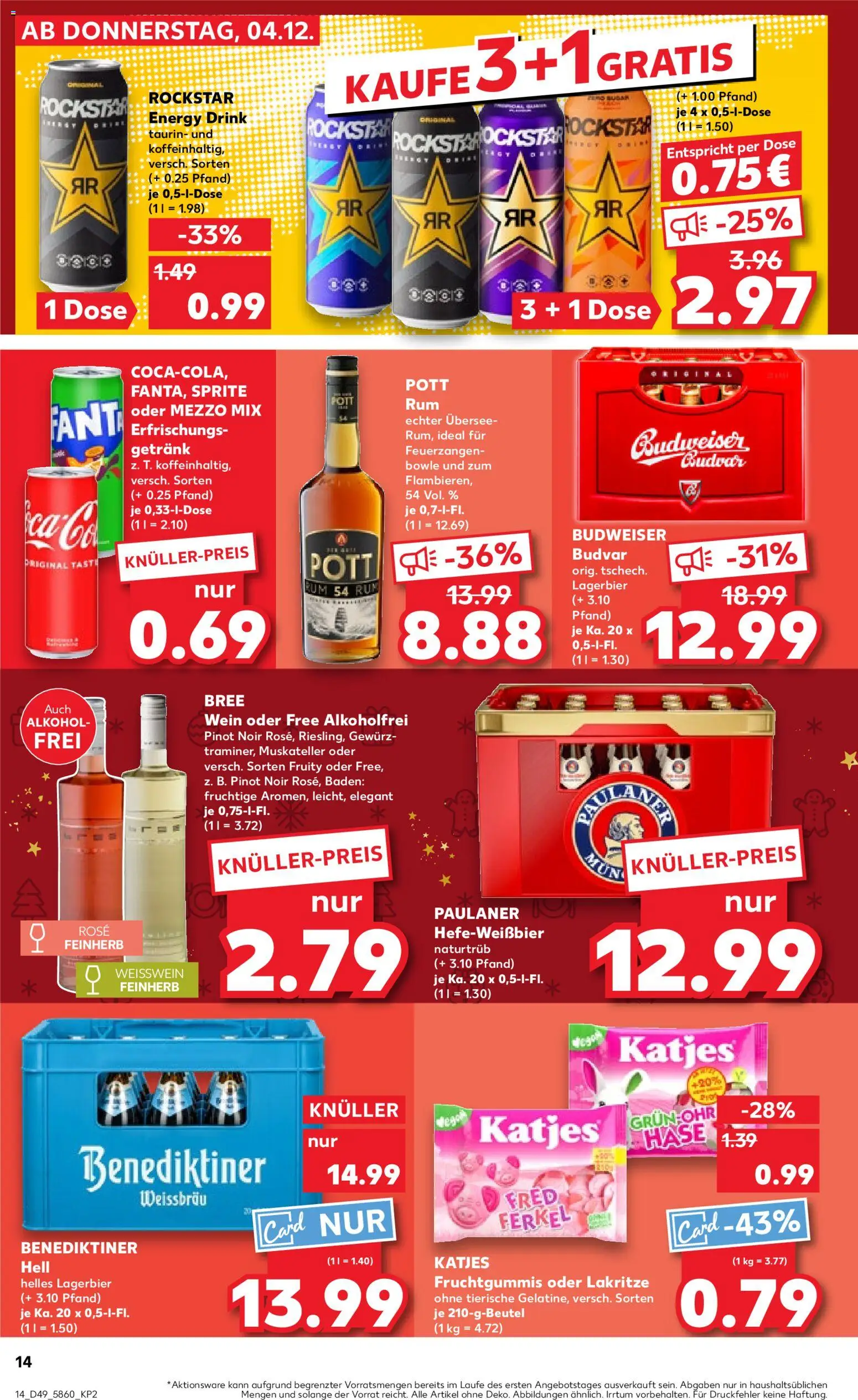 Kaufland prospekt Stuttgart	 – gültig ab 07.12.2025 | Seite: 14 | Produkte: Mezzo mix, Bree, Oder mezzo mix, Paulaner