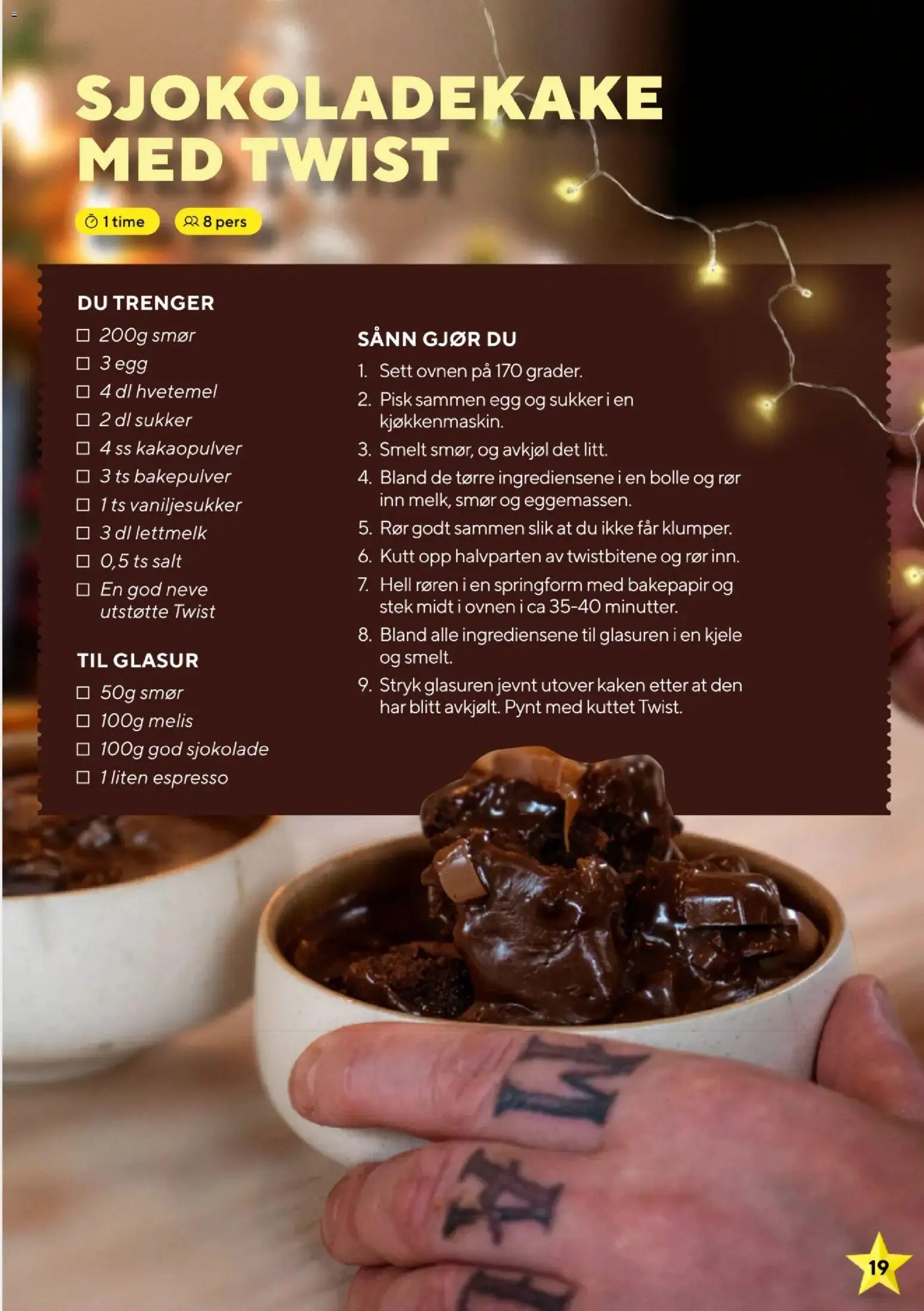 {H1} | Side: 19 | Produkter: Smør, Lettmelk, Bakepulver, Kjele