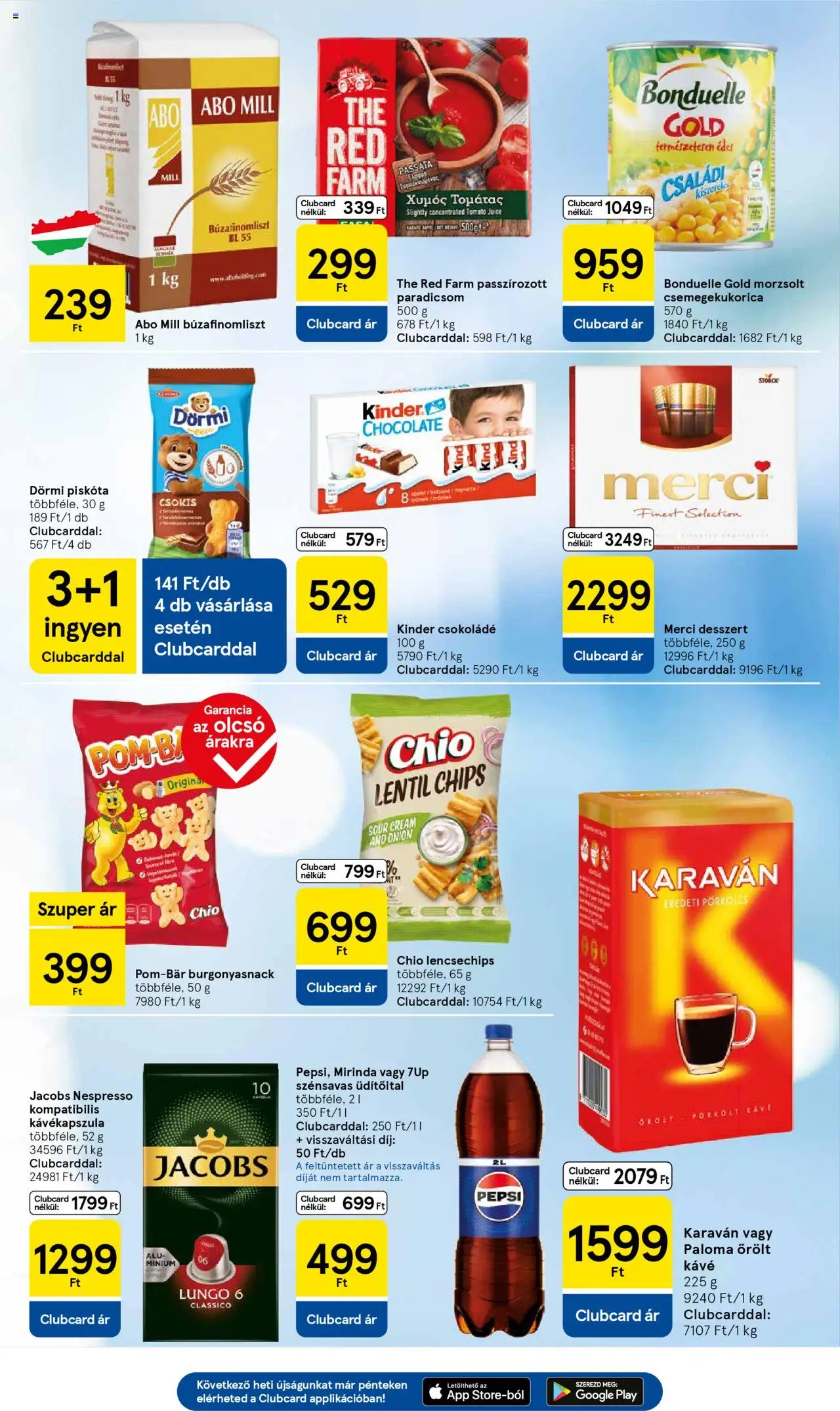 Tesco akciós ujság - amely érvényes a következő dátumtól: 26.06.2025 | Oldal: 5 | Termékek: Piskóta, Pepsi, Paradicsom, Őrölt kávé
