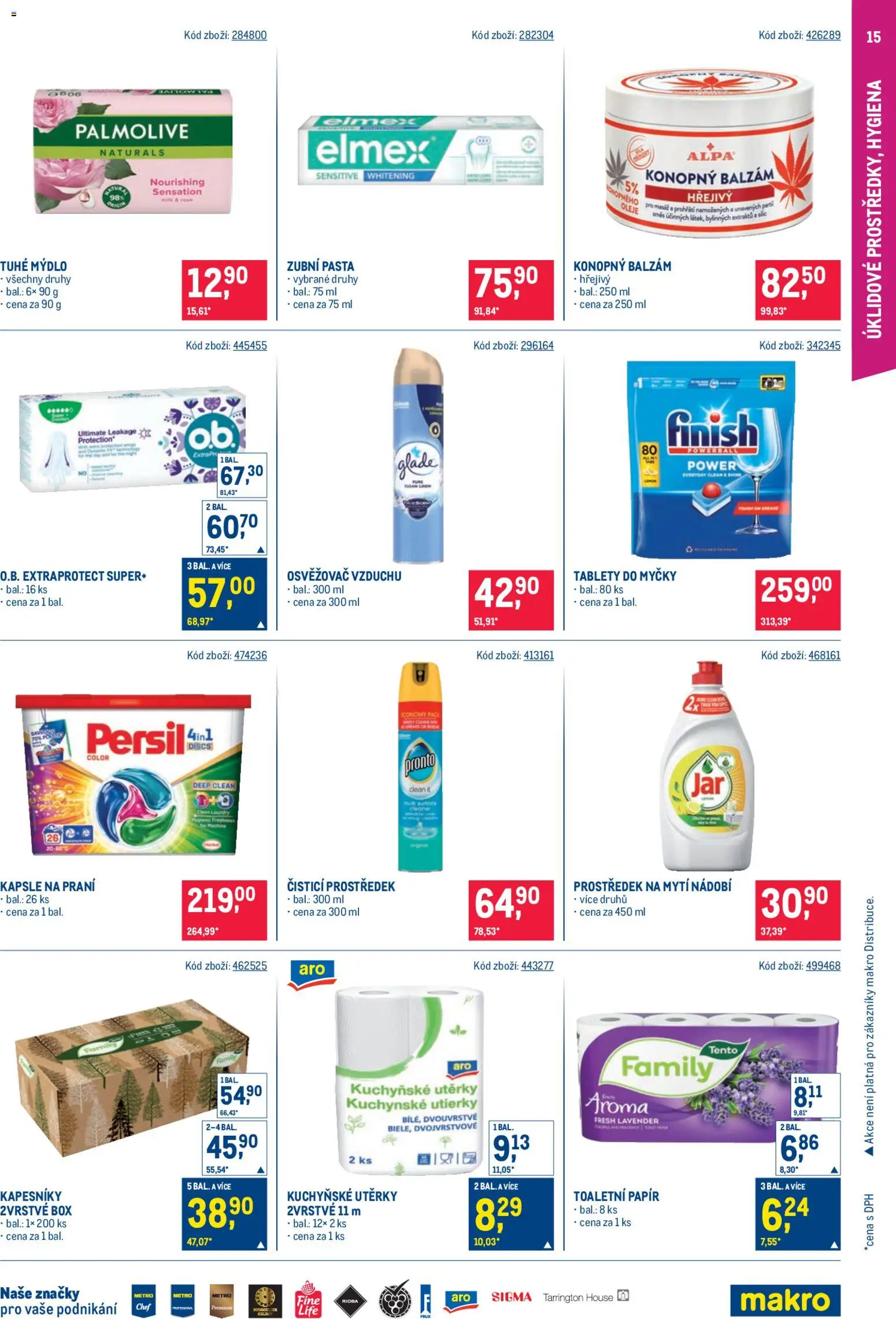 Makro leták - Maloobchod od 25.02.2026 | Strana: 15 | Produkty: Tablety do myčky, Nádobí, Kapsle, Osvěžovač vzduchu