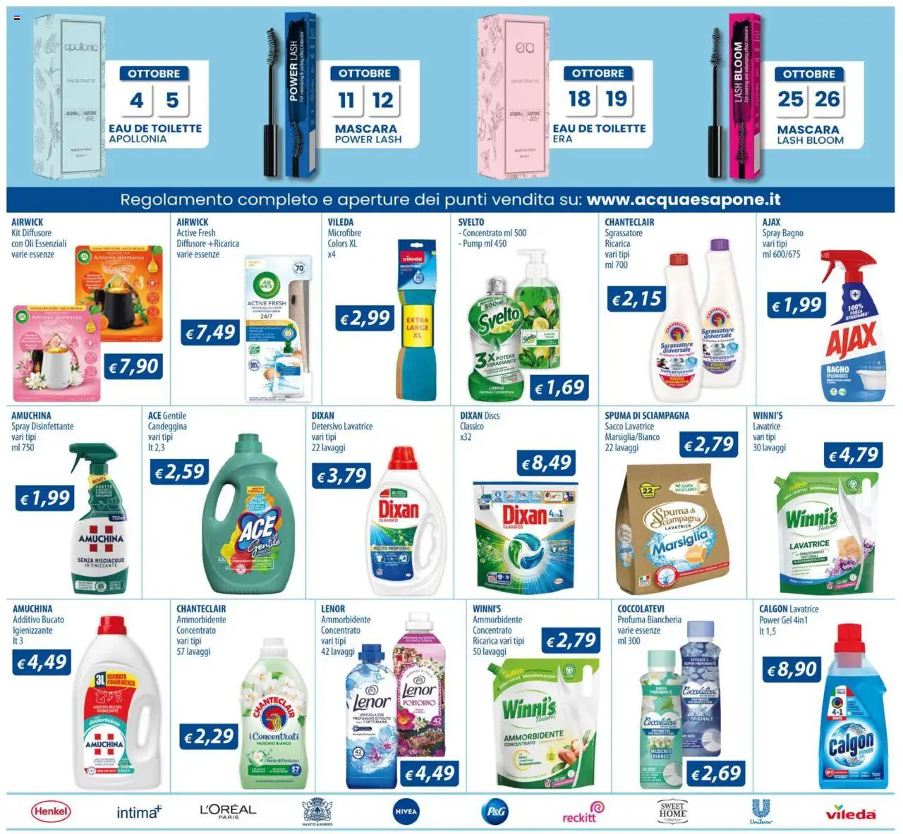 Volantino Acqua e Sapone del 24.09.2025 | Pagina: 19 | Prodotti: Mascara, Ammorbidente, Lavatrice, Profumo