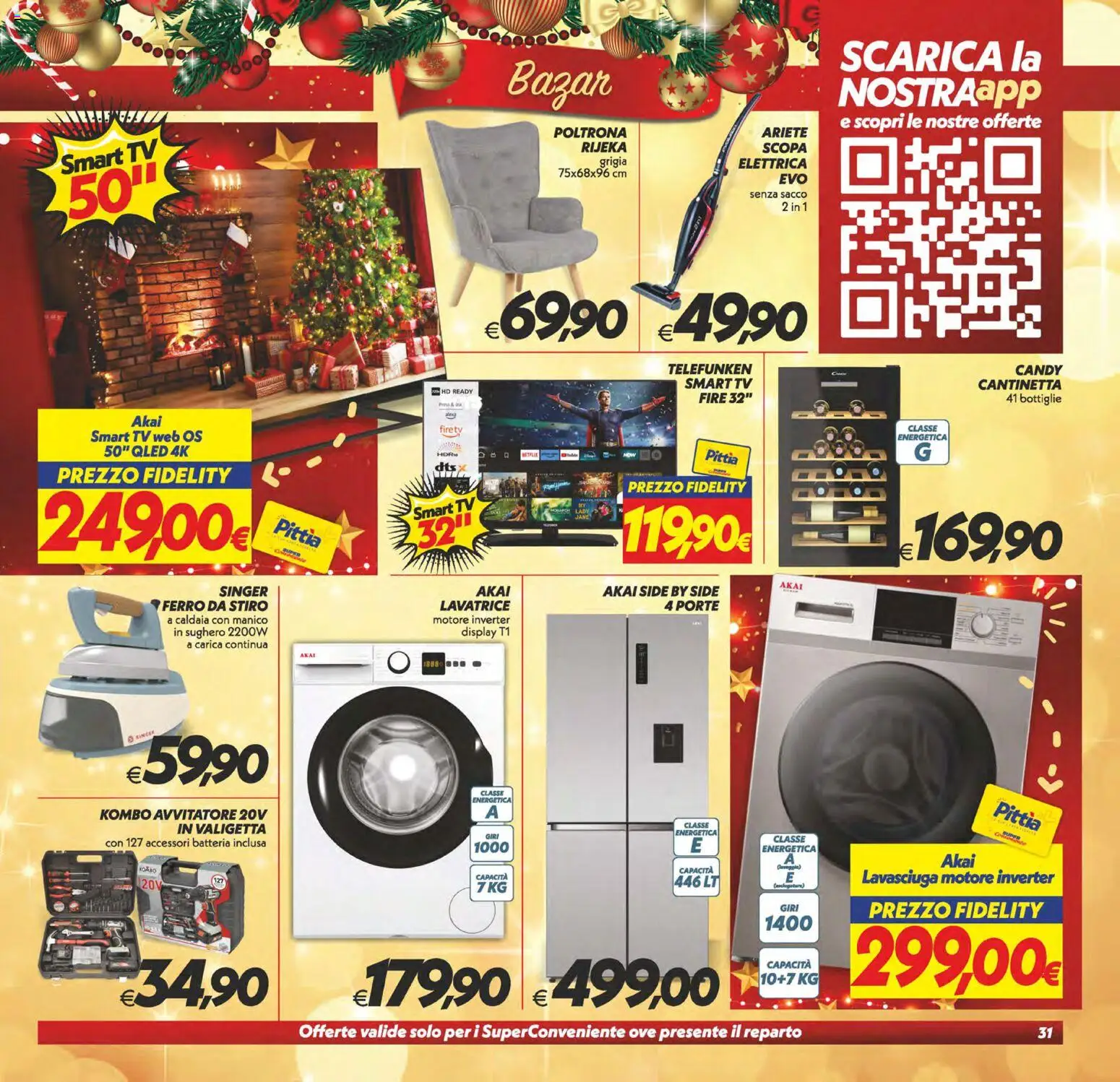 Volantino SuperConveniente del 16.12.2025 | Pagina: 31 | Prodotti: Lavasciuga, Scopa, Ferro da stiro, Valigetta