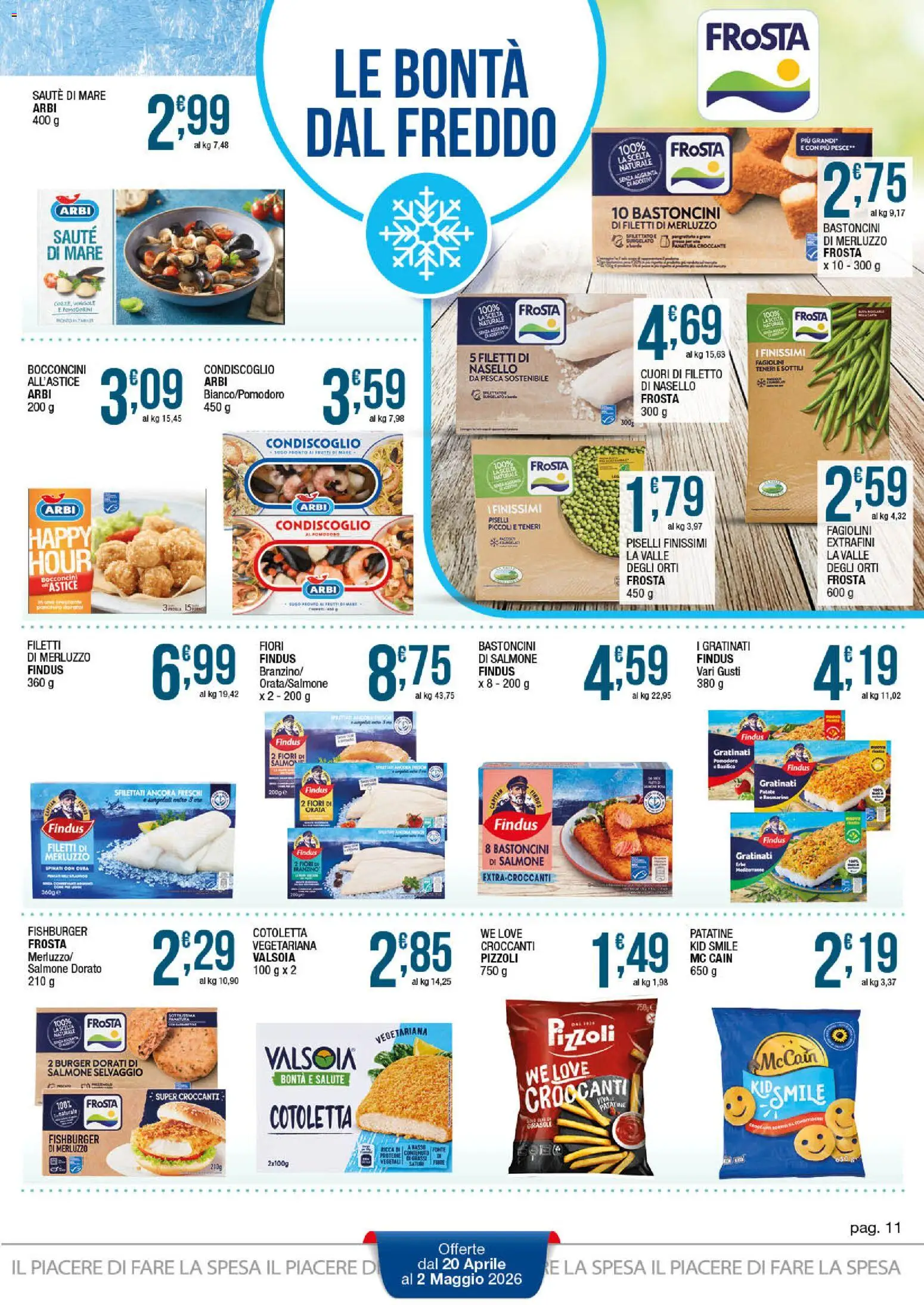 Volantino Sidis del 20.04.2026 | Pagina: 11 | Prodotti: Pomodorini, Salmone, Merluzzo, Astice