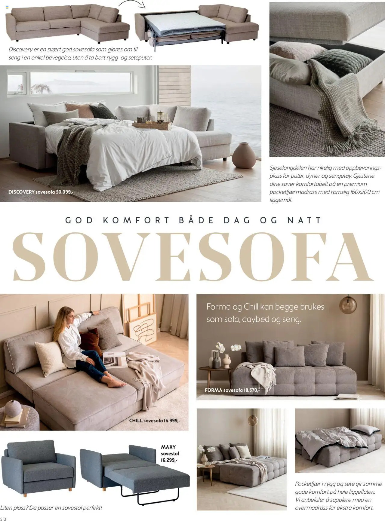  | Side: 50 | Produkter: Overmadrass, Sovesofa, Seng