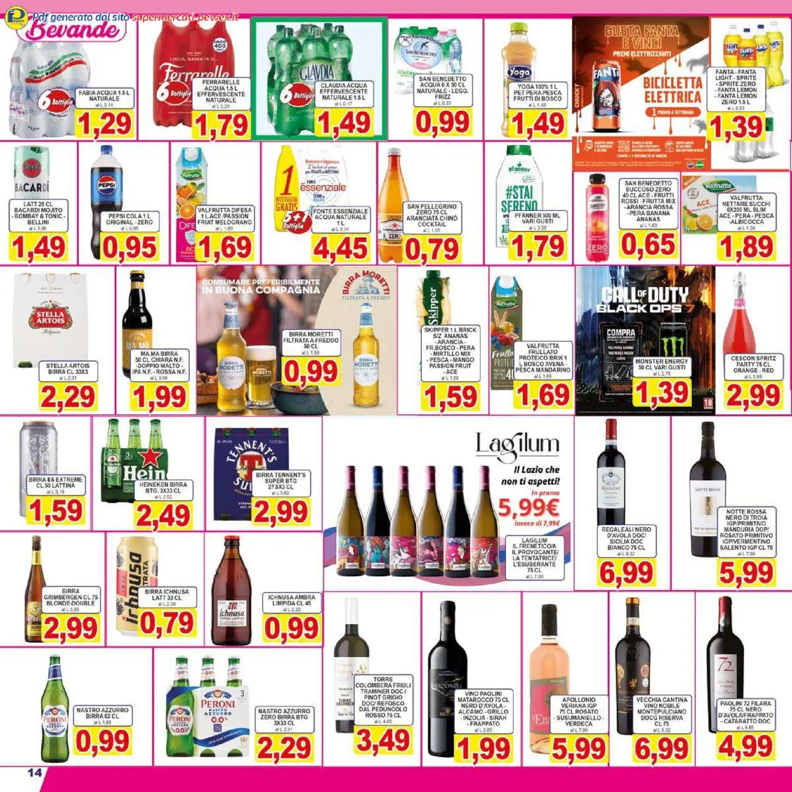 Volantino Pewex del 29.10.2025 | Pagina: 14 | Prodotti: Birra Moretti, Pera, Acqua naturale, Heineken