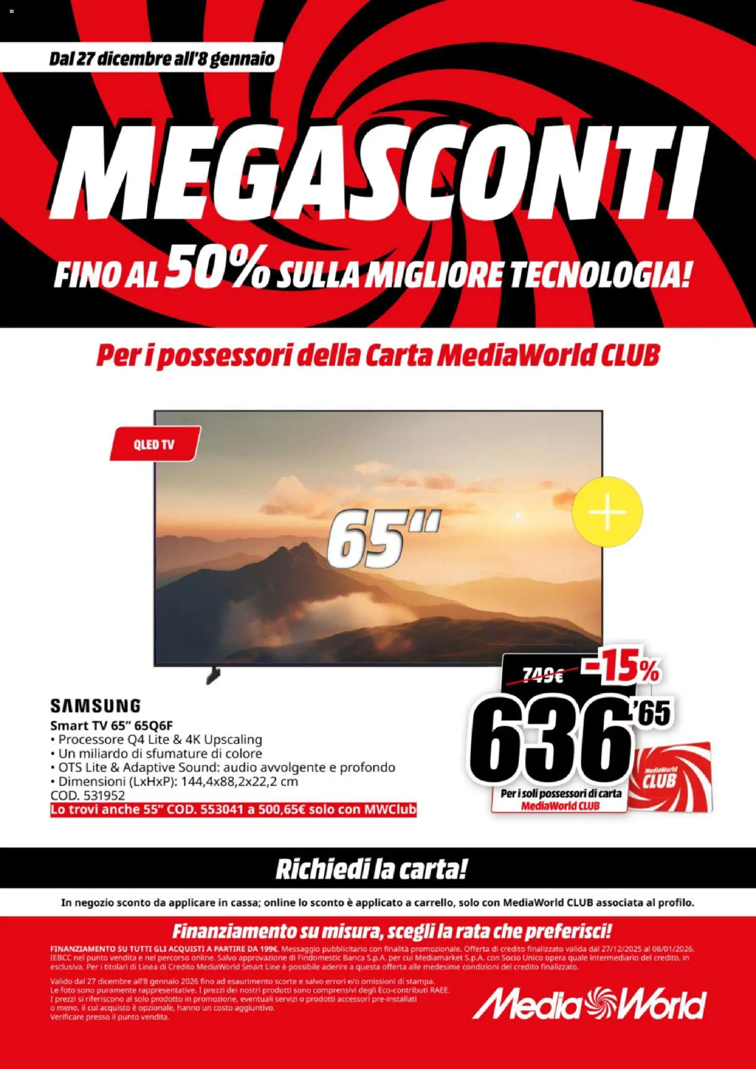 Volantino Media World del 27.12.2025 | Pagina: 35 | Prodotti: smart TV, TV, Audio, Samsung