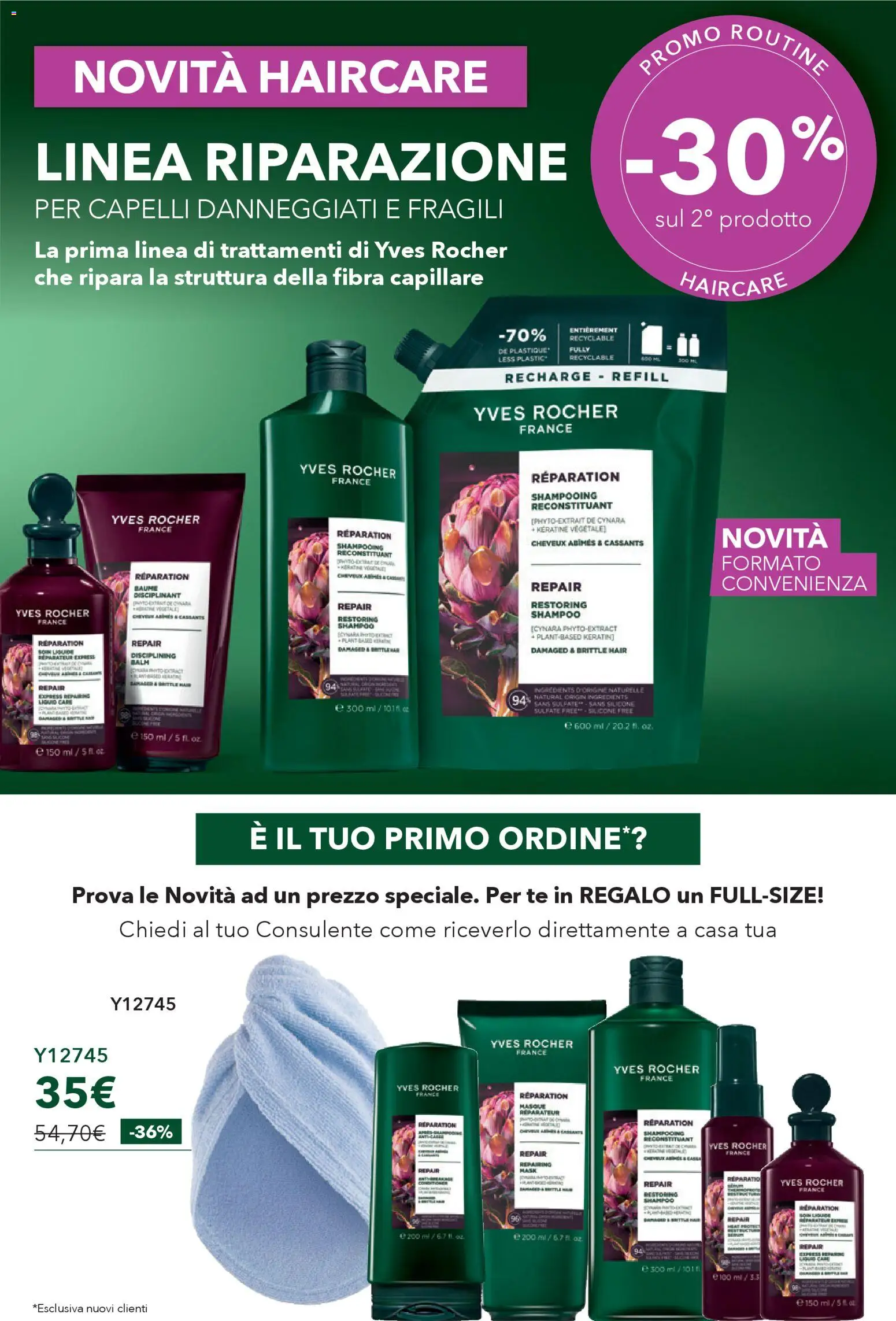 Volantino Yves Rocher del 02.04.2026 | Pagina: 3 | Prodotti: Shampoo, Tè, Silicone