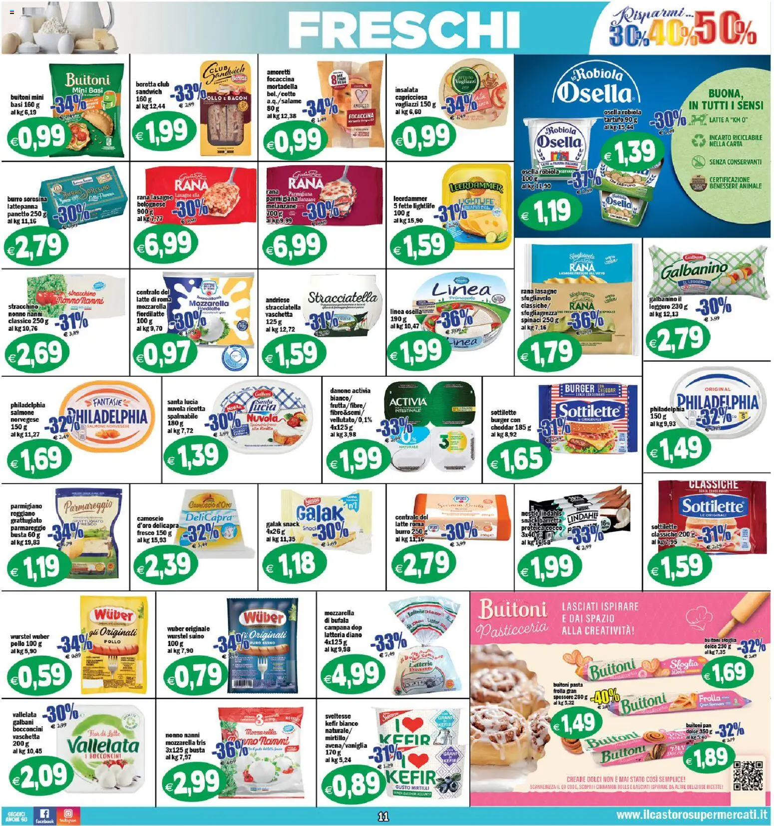 Volantino Il Castoro del 07.11.2025 | Pagina: 11 | Prodotti: Latte, Burro, Pasta, Mortadella