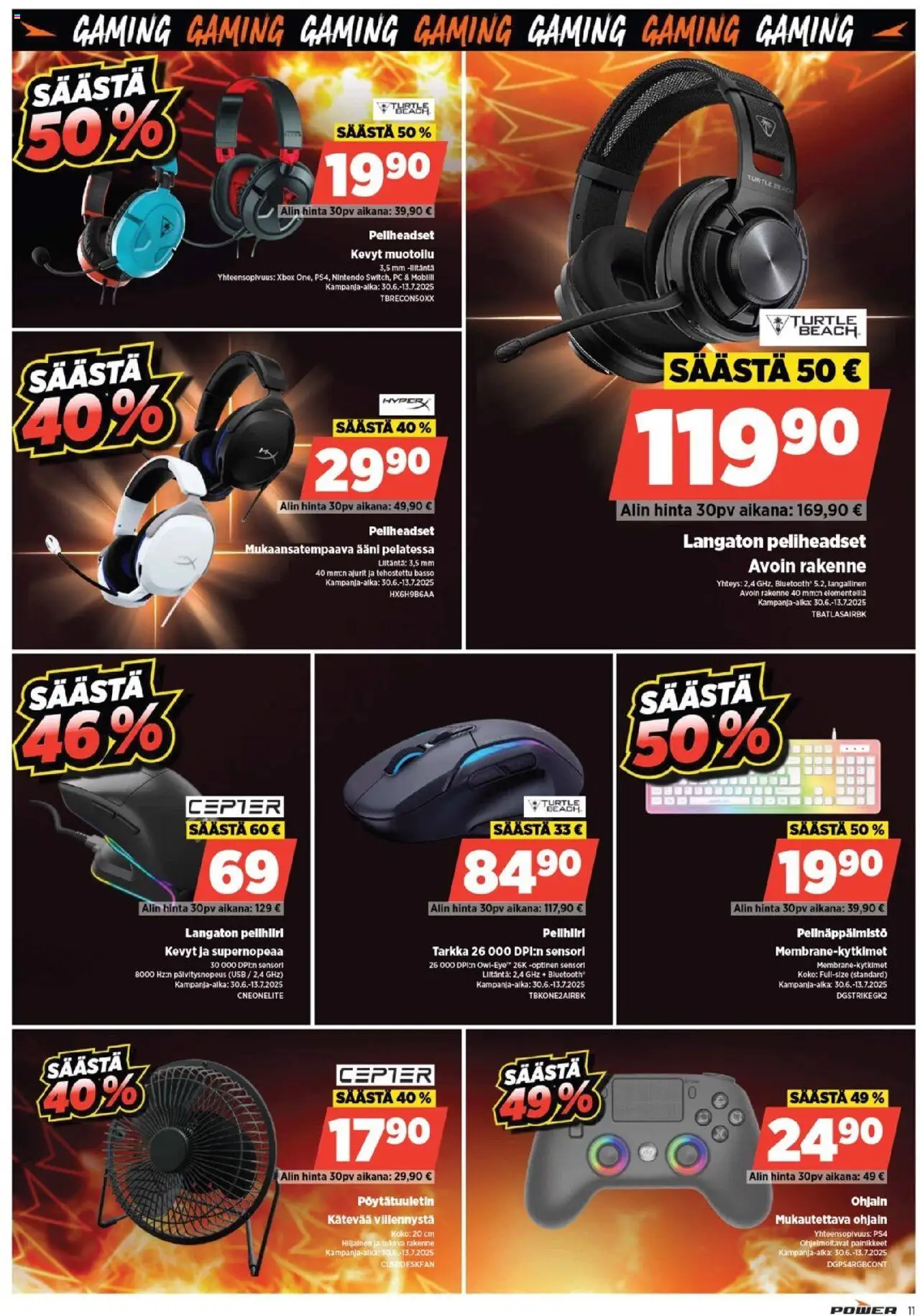  | Sivu: 11 | Tuotteet: USB, PC, Pöytätuuletin, Xbox
