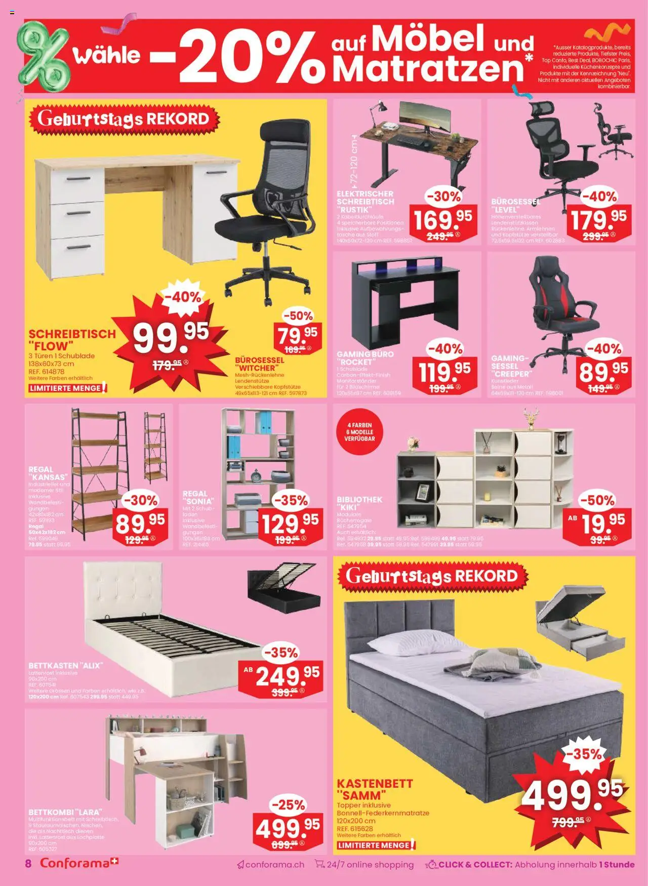 Conforama Aktionen – gültig ab 10.09.2025 | Seite: 8 | Produkte: Sessel, Regal, Bibliothek, Lattenrost