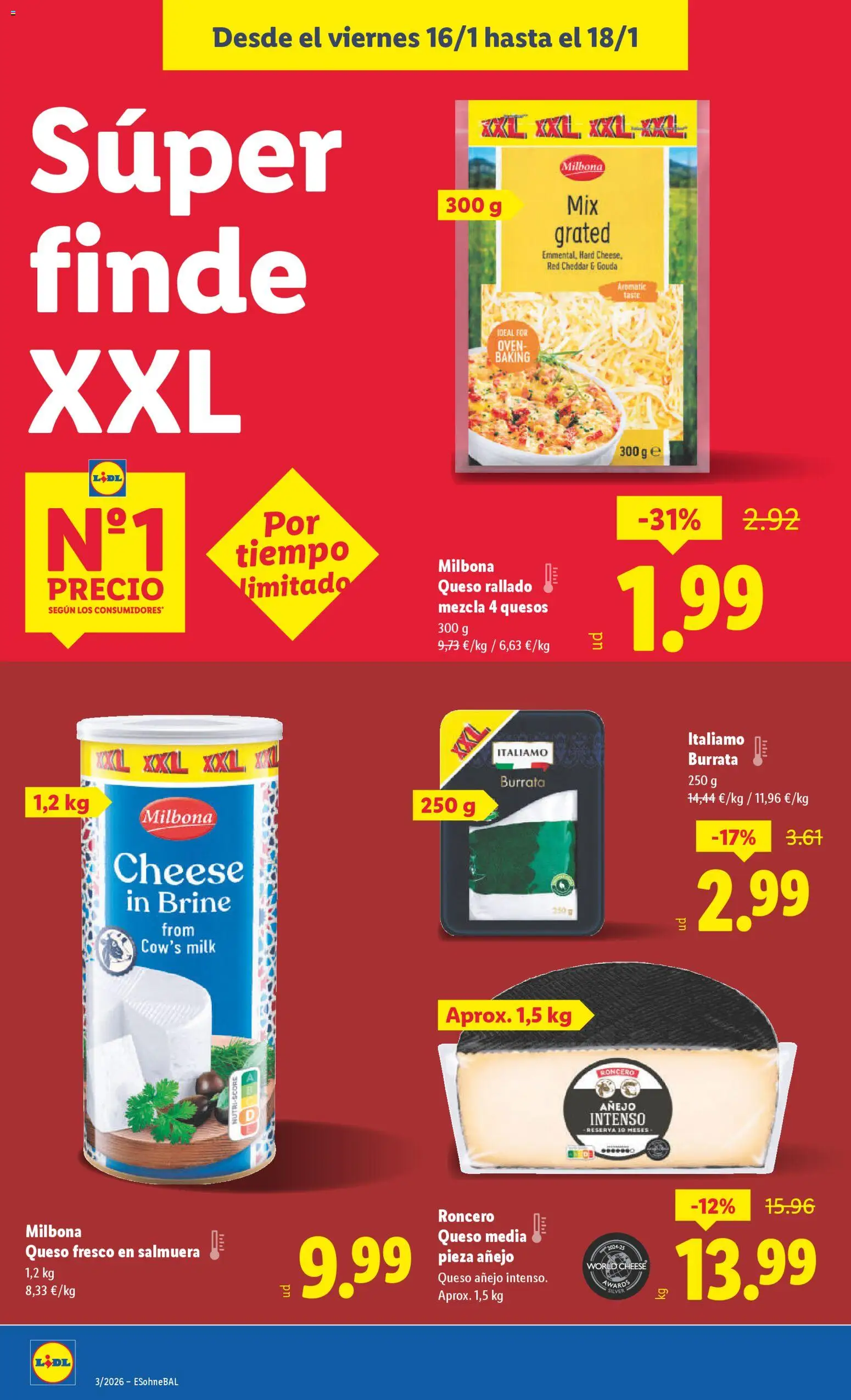 Lidl folleto │ válido desde el 12.01.2026 | Página: 20 | Productos: Queso, Queso fresco, Queso rallado