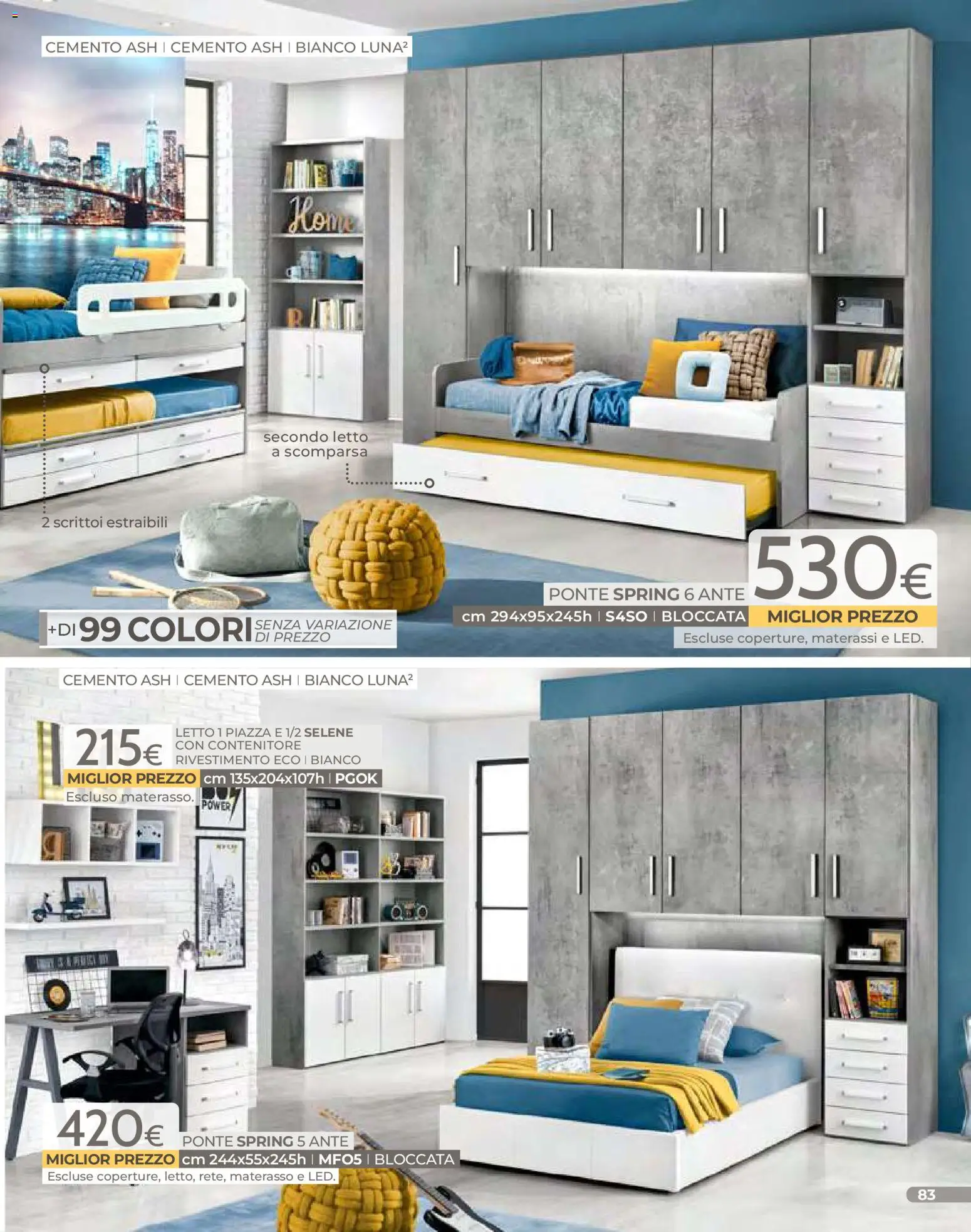 Volantino Mondo Convenienza del 01.01.2026 | Pagina: 85 | Prodotti: Contenitore, Letto, Materasso