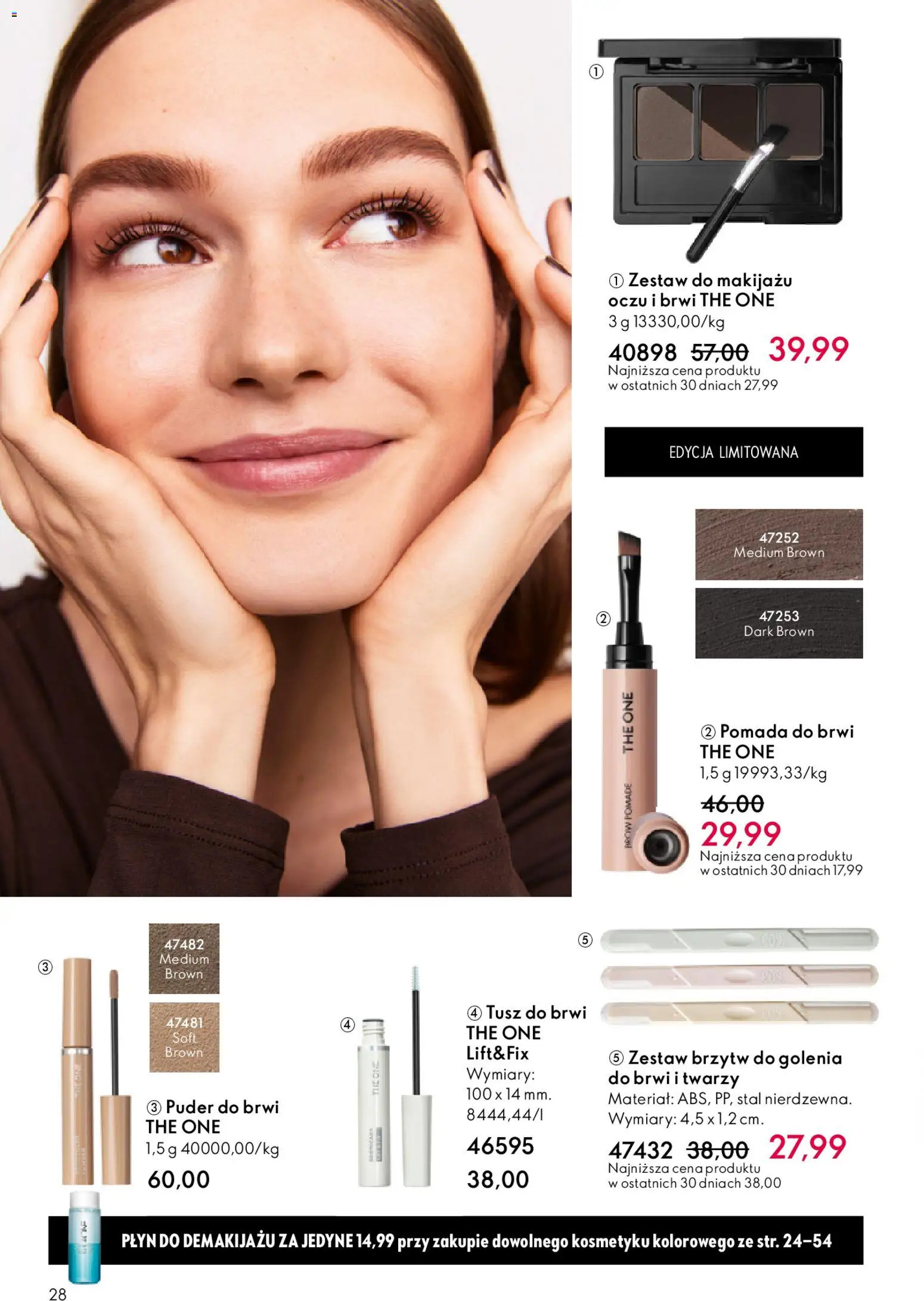Oriflame Katalog 1 2026 od 24.12.2025 | Strona: 28 | Produkty: Puder, Płyn do demakijażu