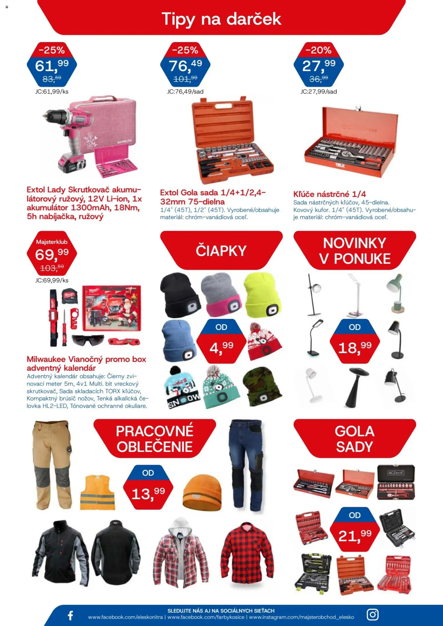 Nové L&Š akcie – leták je platný od 01.12.2025 | Strana: 2 | Produkty: Skrutkovač, Akumulátor, Gola sada