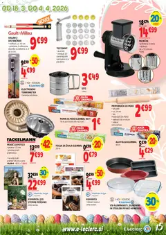 E.leclerc katalog akcije – veljaven od 18.03.2026 | Stran: 15 | Izdelki: Termometer, Kos, Knjiga, Silikon