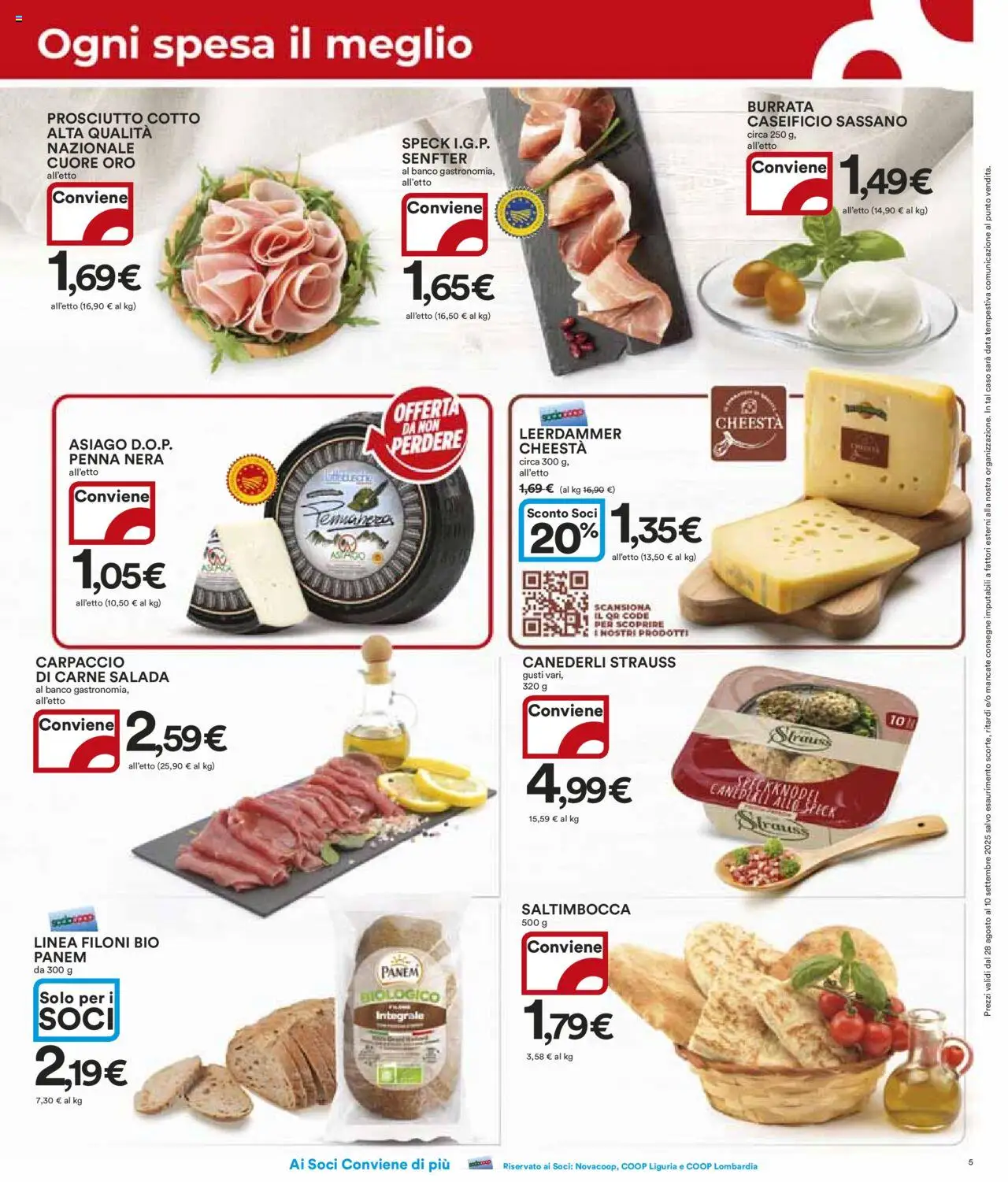 Volantino Ipercoop del 28.08.2025 | Pagina: 5 | Prodotti: Speck, Prosciutto, Data, Burrata