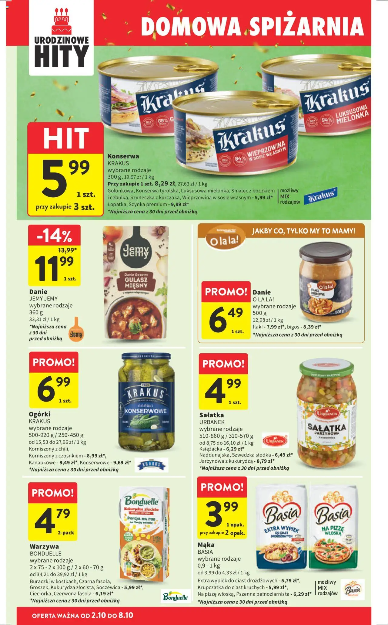 Intermarche Gazetka od 02.10.2025 | Strona: 34 | Produkty: Flaki, Ogórki, Sałatka, Soczewica
