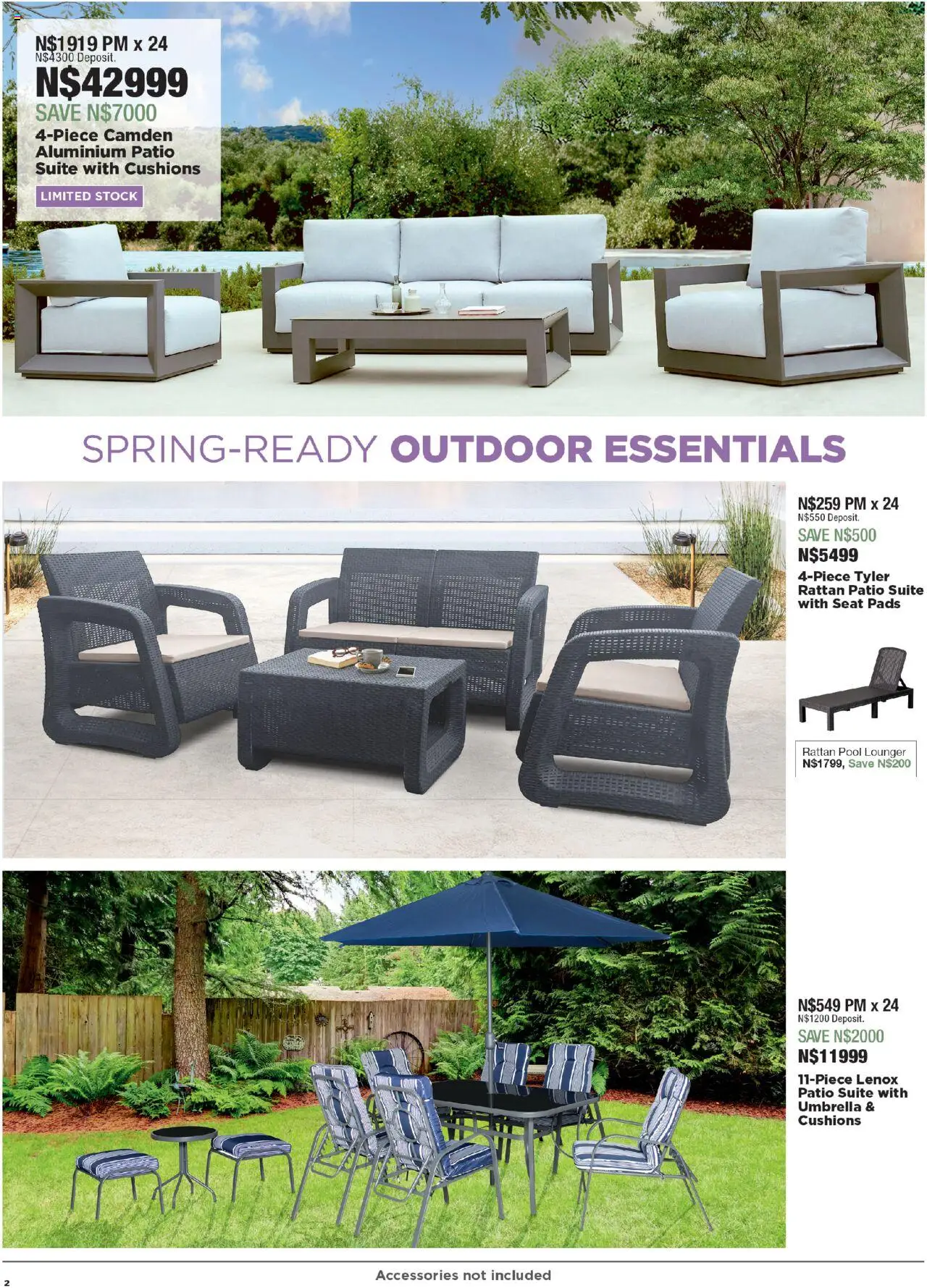 House and Home - Namibia Catalogue │ valid from 18.08.2025 | Page: 2 | Products: Umbrella, Pads, Stock