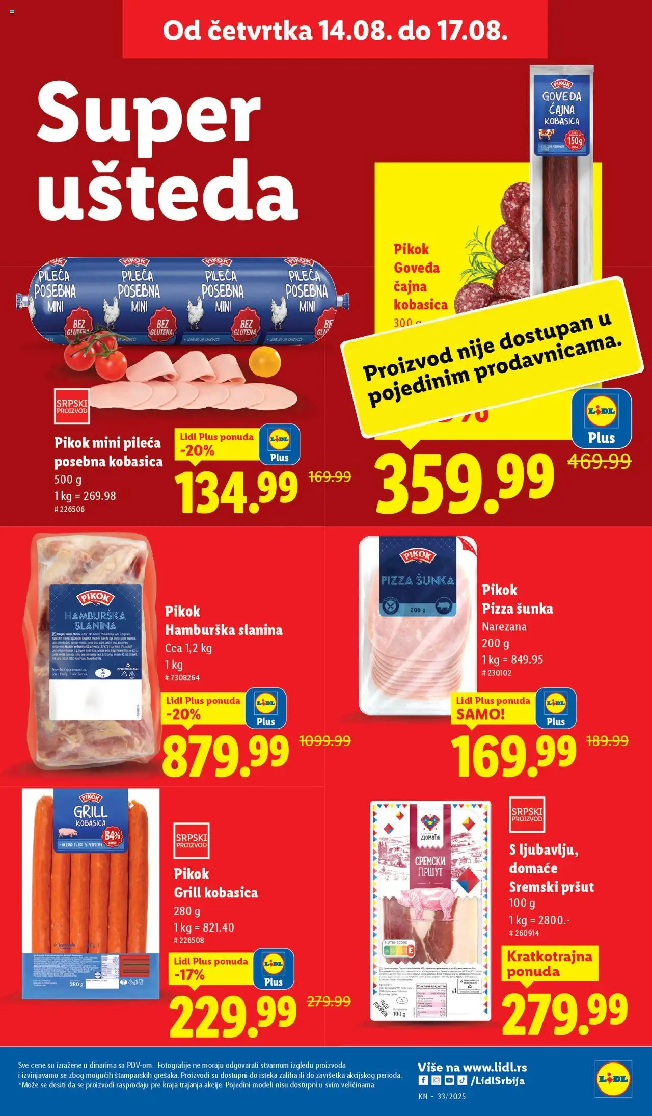 Lidl katalog - važi od 14.08.2025 | Strana: 15 | Proizvode: Pršut, Šunka, Pizza šunka, Hamburska slanina