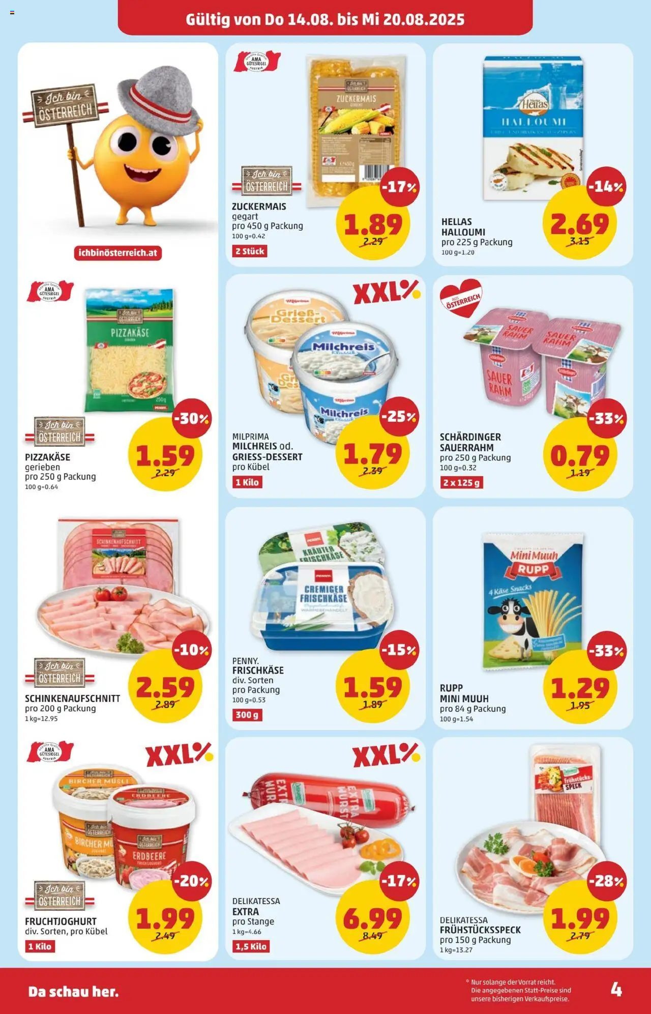 Penny Markt - Eröffnung in 5204 Straßwalchen gültig ab 14.08.2025 | Seite: 4 | Produkte: Käse, Sauerrahm
