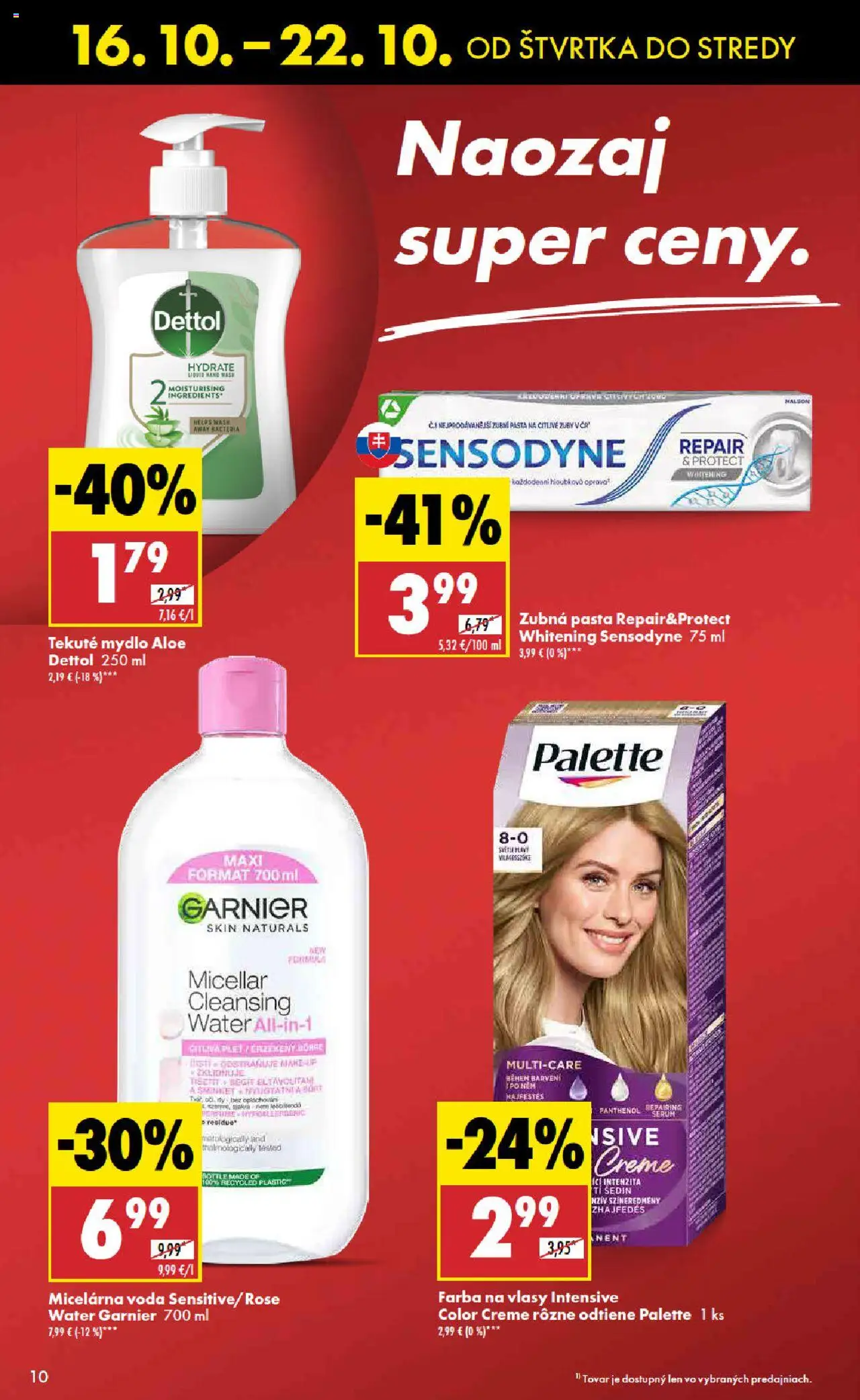Nové Biedronka akcie – leták je platný od 16.10.2025 | Strana: 10 | Produkty: Farba na vlasy, Mydlo, Voda, Dettol