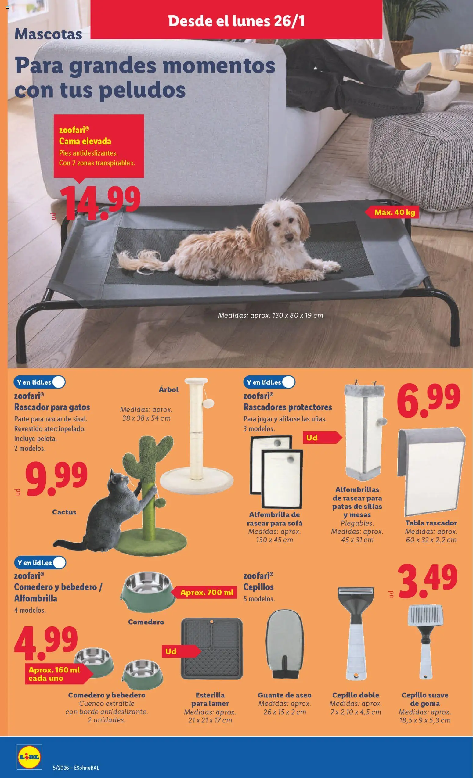Lidl folleto de bazar │ válido desde el 26.01.2026 | Página: 10 | Productos: Cepillo, Alfombrilla, Cama, Sofá