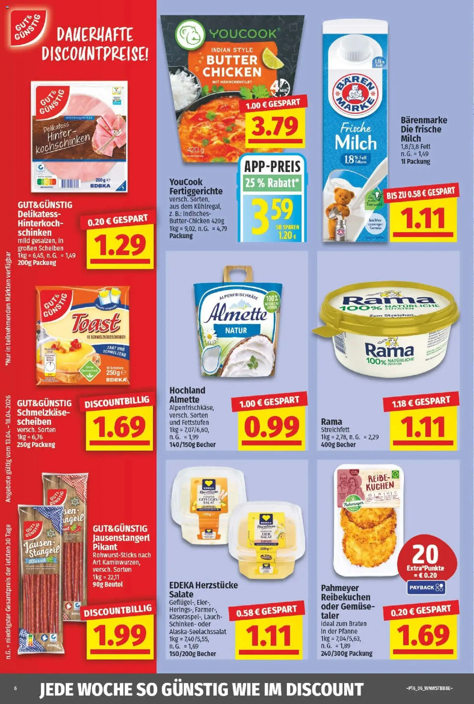 Angebote - Wochenangebote – gültig ab 12.04.2026 | Seite: 6 | Produkte: Youcook, Milch, Gemüse, Kuchen