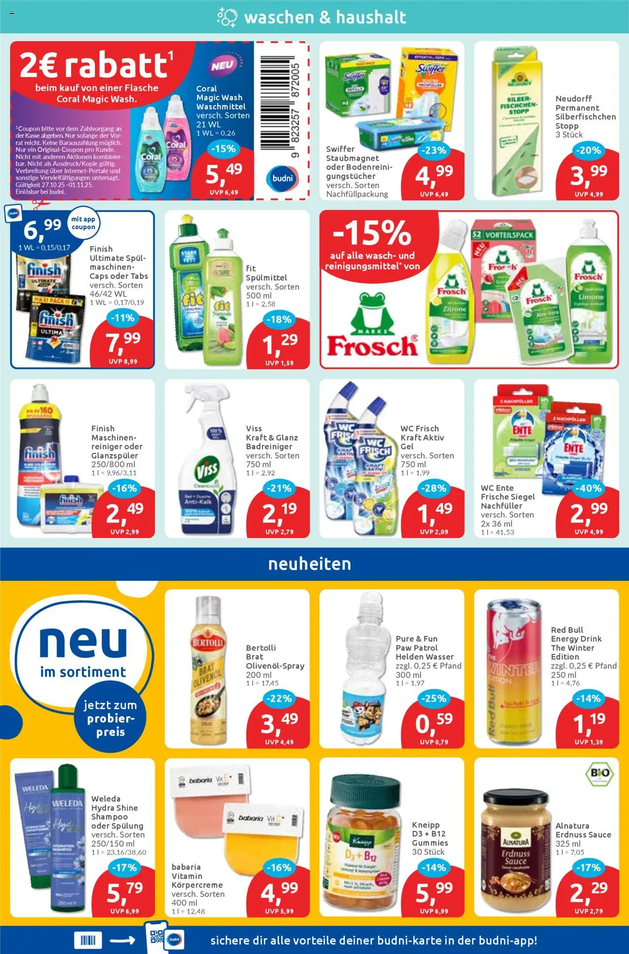 Budni Prospekt 	 – gültig ab 27.10.2025 | Seite: 4 | Produkte: Energy, Bad, Dusche, Wc frisch