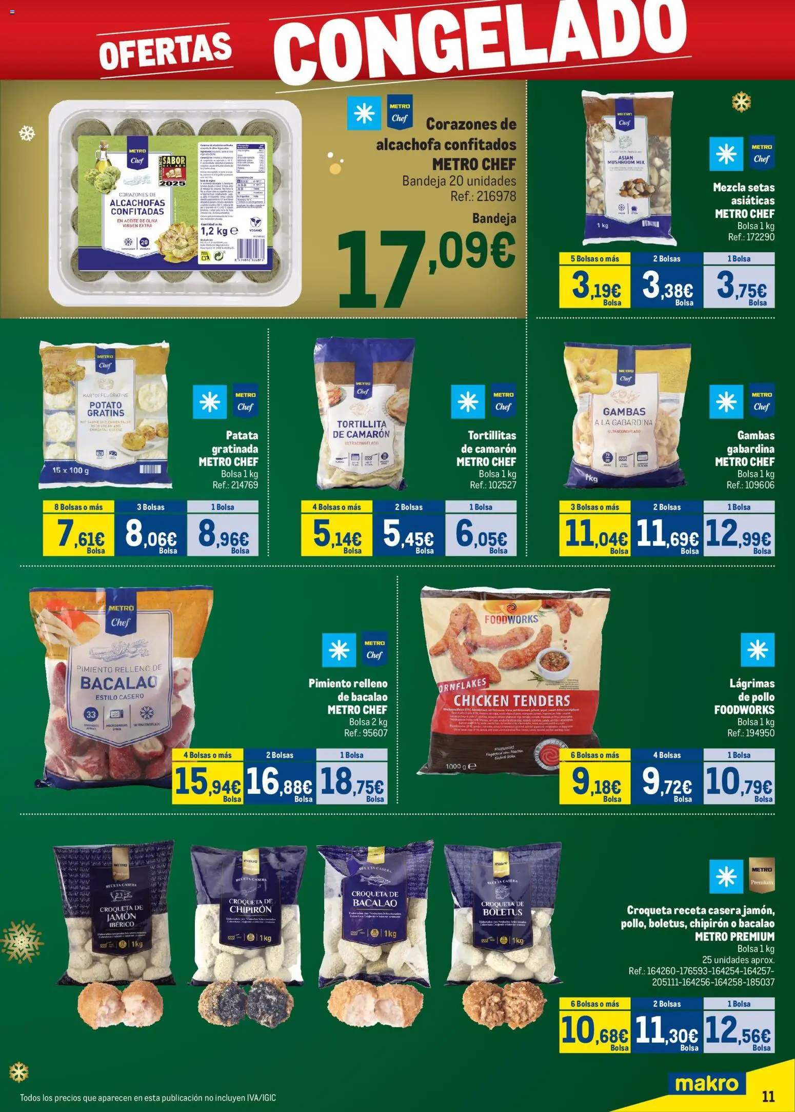 Makro - Precios Navidad Cataluña │ válido desde el 24.11.2025 | Página: 11 | Productos: Aceite, Jamón, Bolsa, Bandeja