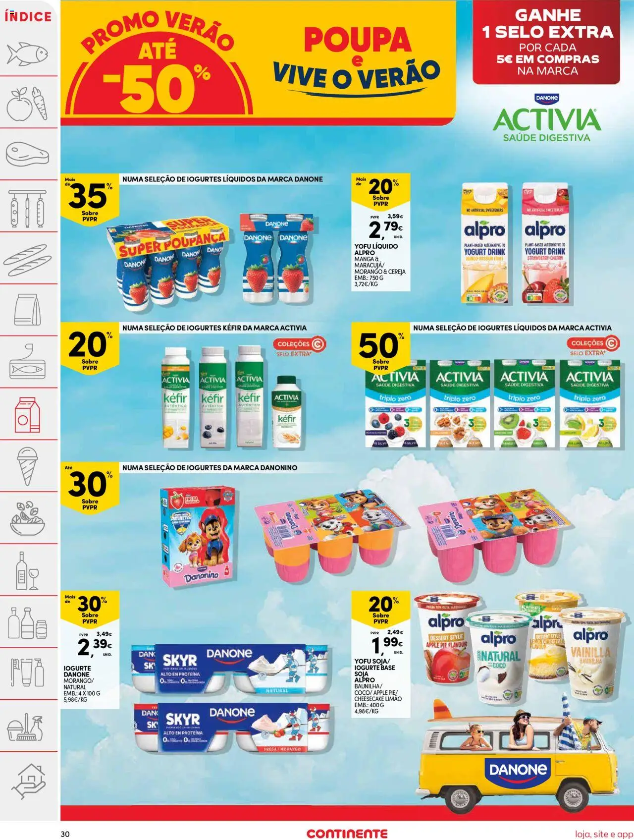 Continente folheto │ válido de 05.08.2025 | Página: 30 | Produtos: Soja, Iogurtes, Cereja, Proteina