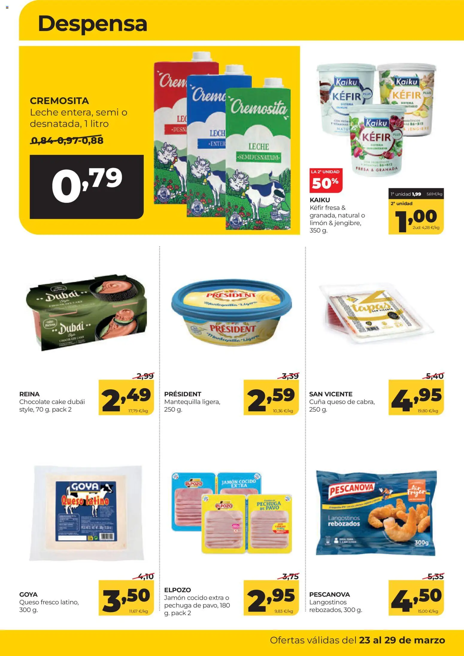 Alimerka folleto Asturias │ válido desde el 23.03.2026 | Página: 10 | Productos: Leche, Queso, Jamón cocido, Συσκευή ροής