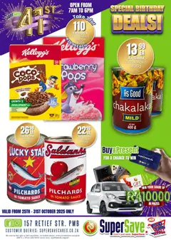 Super Save specials catalogue – valid from 25.10.2025 | Page: 44 | Products: Pilchards, Chocolate, Tomato sauce, Sugar