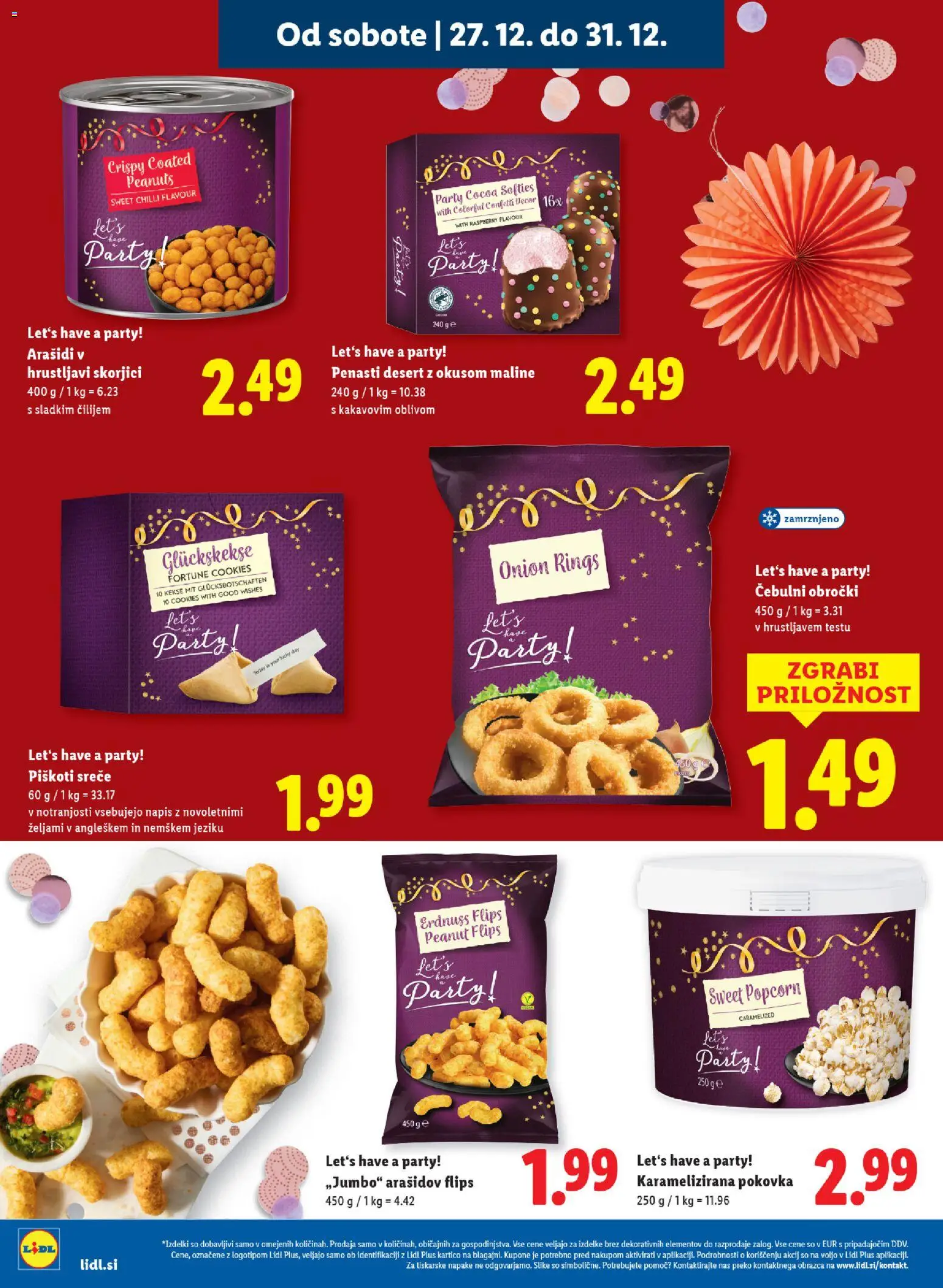 Novi Lidl katalog ponudbe – veljaven od 23.12.2025 | Stran: 12 | Izdelki: Arašidi, Flips, Maline, Piskoti