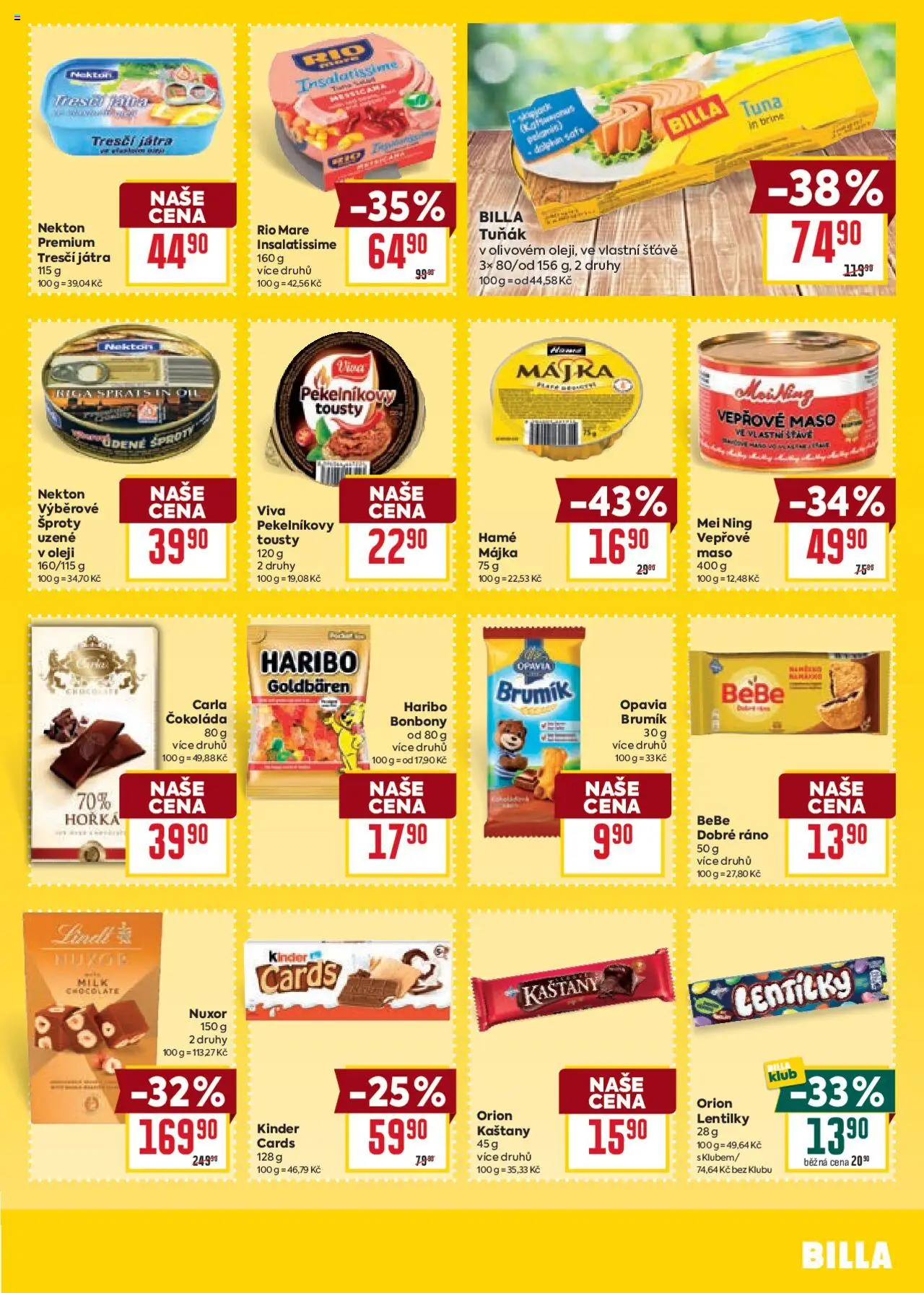 Billa Velký leták od 04.06.2025 | Strana: 25 | Produkty: Lindt, Brumik, Lentilky, Bebe