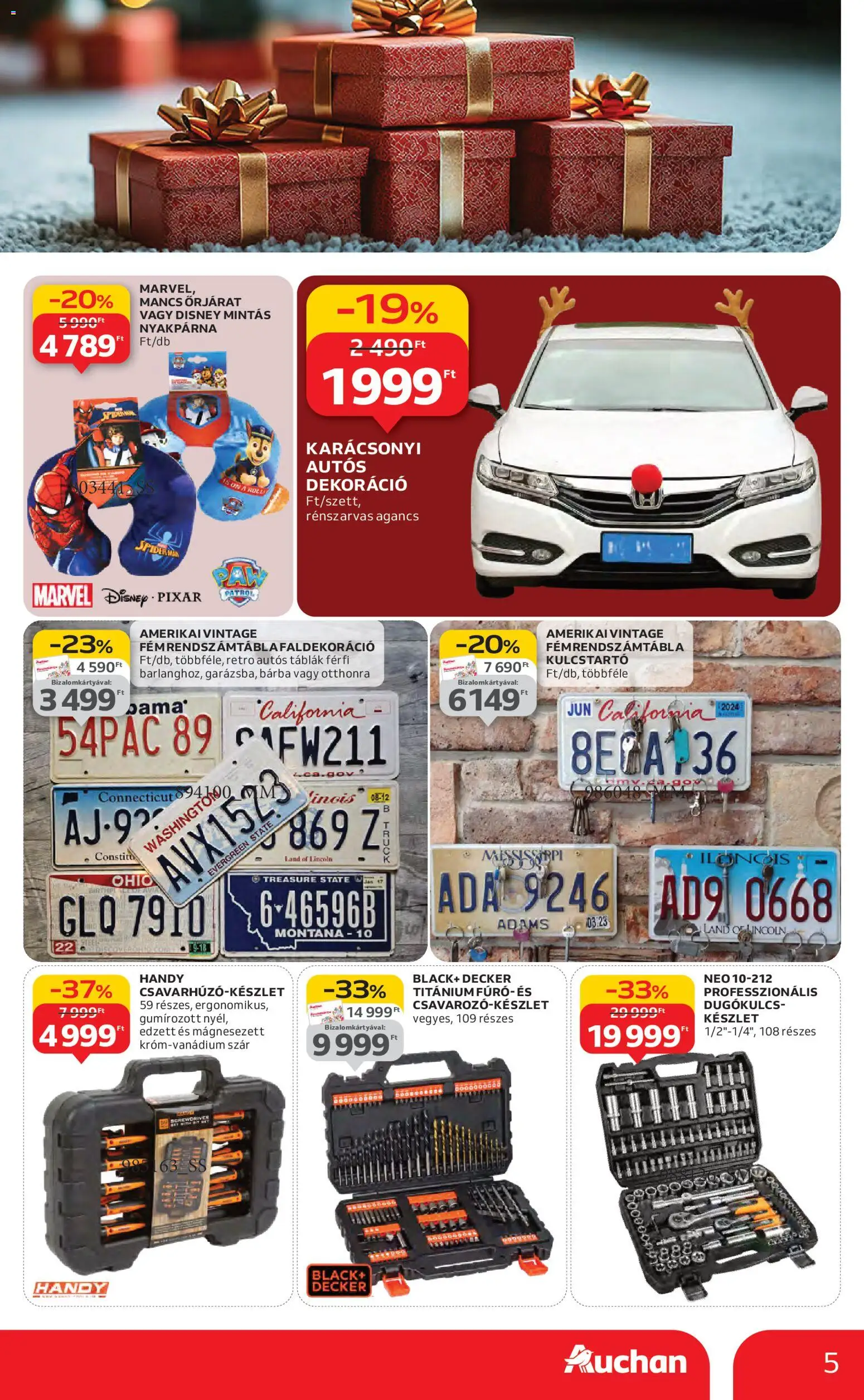 Auchan akciós ujság - amely érvényes a következő dátumtól: 13.11.2025 | Oldal: 5 | Termékek: Dekoráció