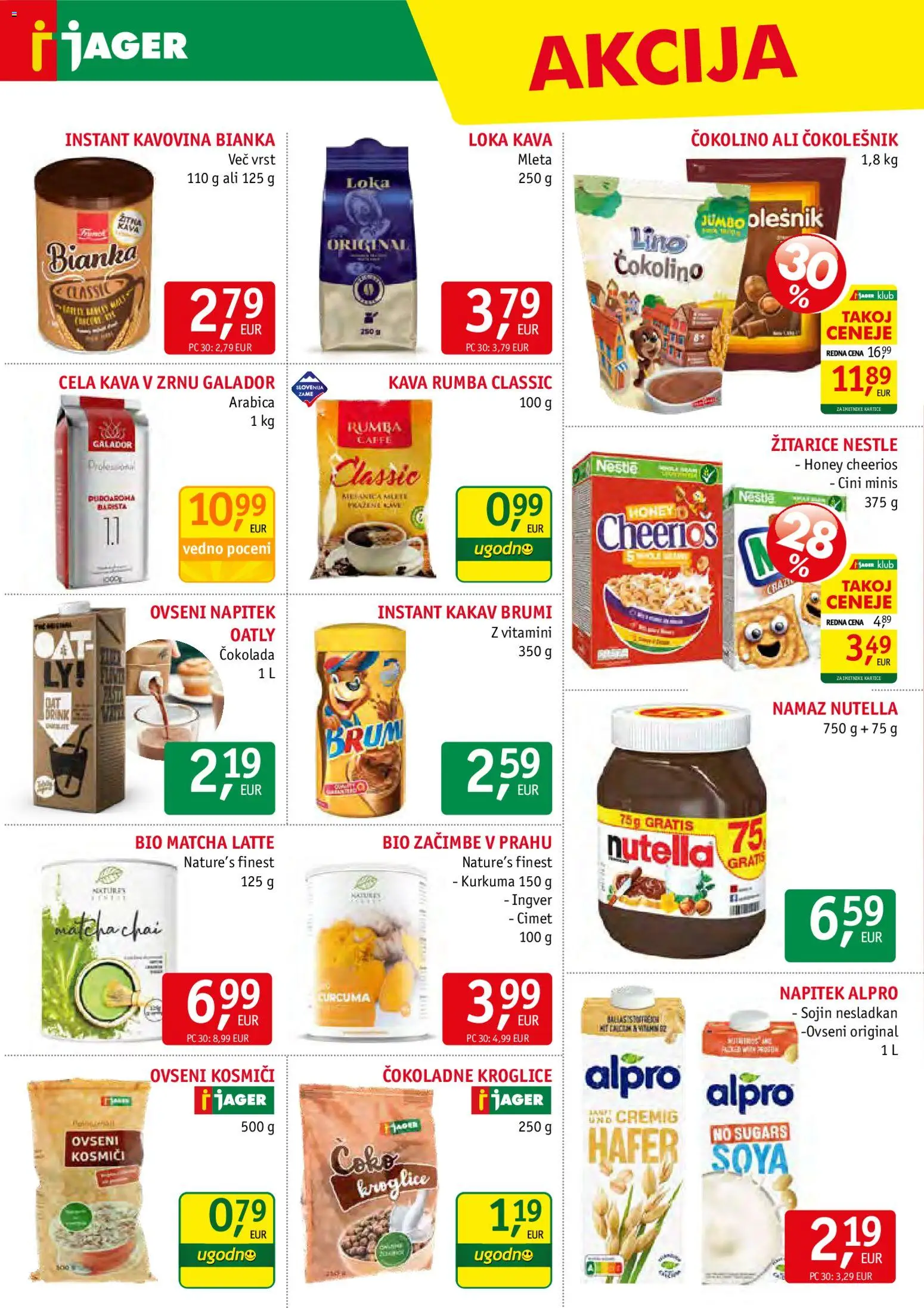 Novi Jager katalog ponudbe – veljaven od 11.02.2026 | Stran: 10 | Izdelki: Čokolino, Čokolešnik, Kava, Cokolada