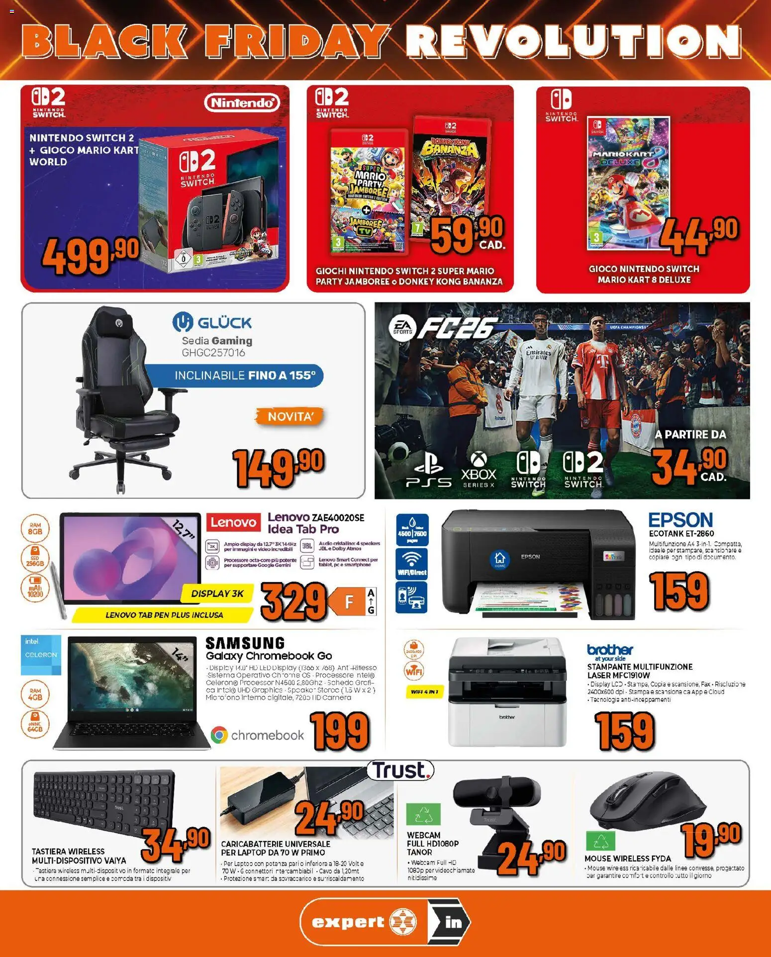 Volantino Ipercoop del 24.11.2025 | Pagina: 4 | Prodotti: Samsung Galaxy, Laptop, Stampante, Sedia