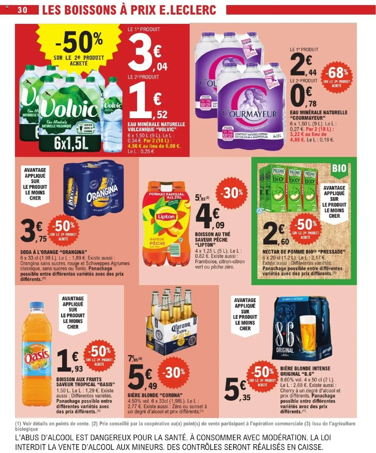 {H1} | Page: 30 | Produits: Orangina, Pomme, Bière, Thé