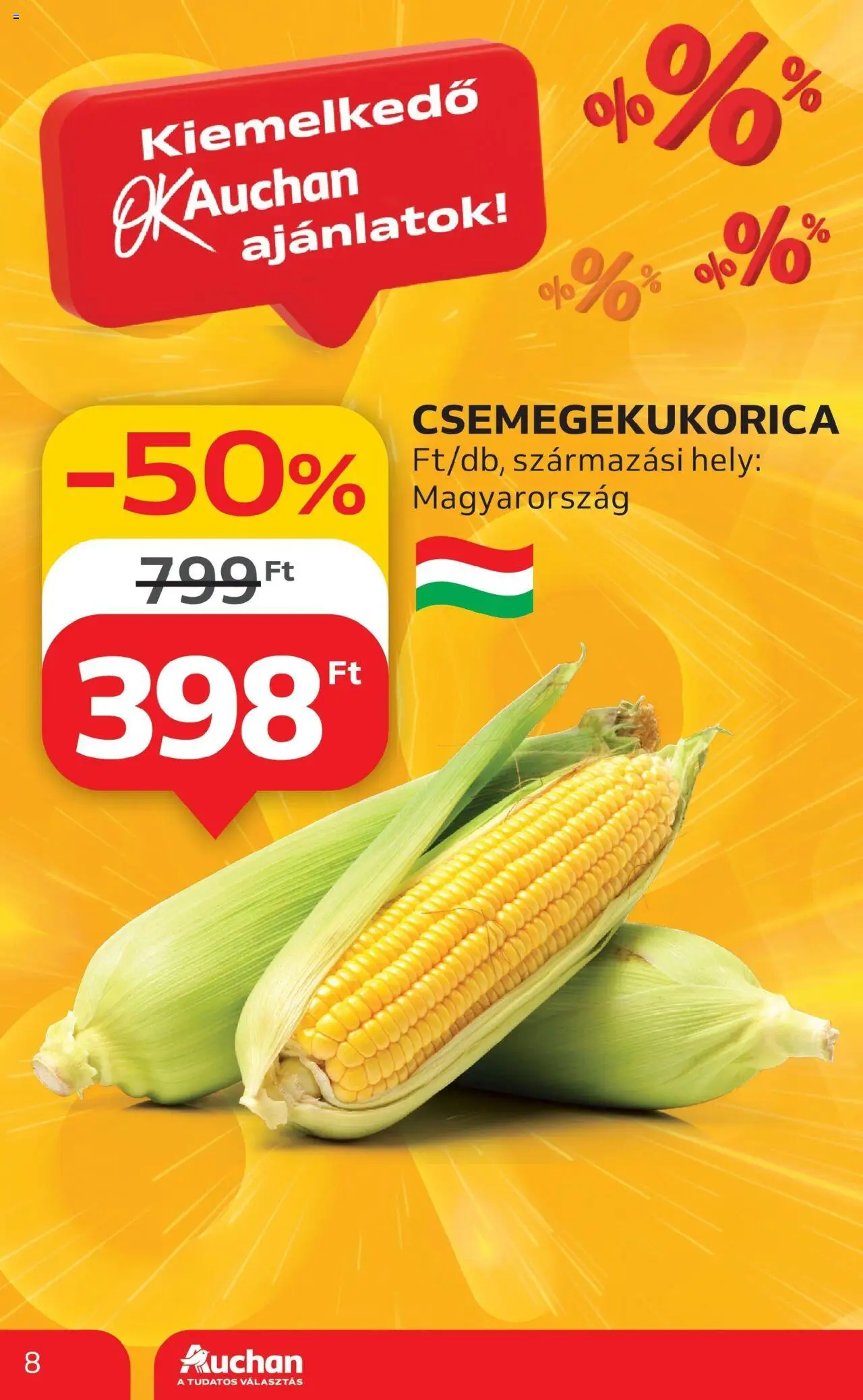 Auchan akciós ujság - amely érvényes a következő dátumtól: 12.06.2025 | Oldal: 8 | Termékek: Csemegekukorica